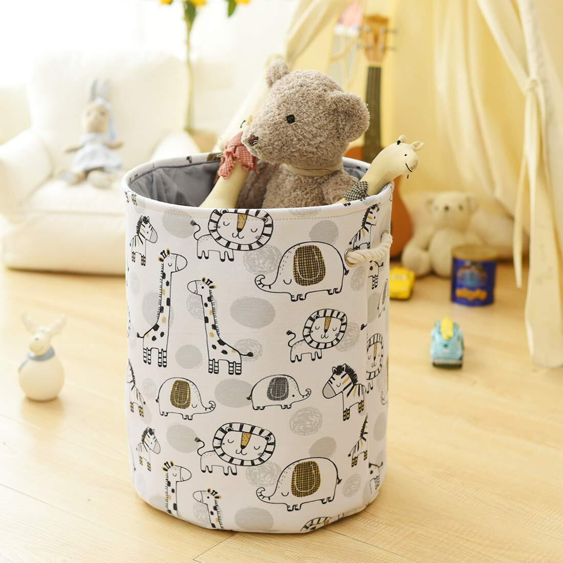 Inough Baby Hamper Kids Laundry Basket Nursery Hamper Stuff Animal Organizer ,Toy Baskets Corner Stuffed Animal Storage Basket Kids Storage Basket Safari Nursery Decor Clothes Hamper For Boys, Giraffe