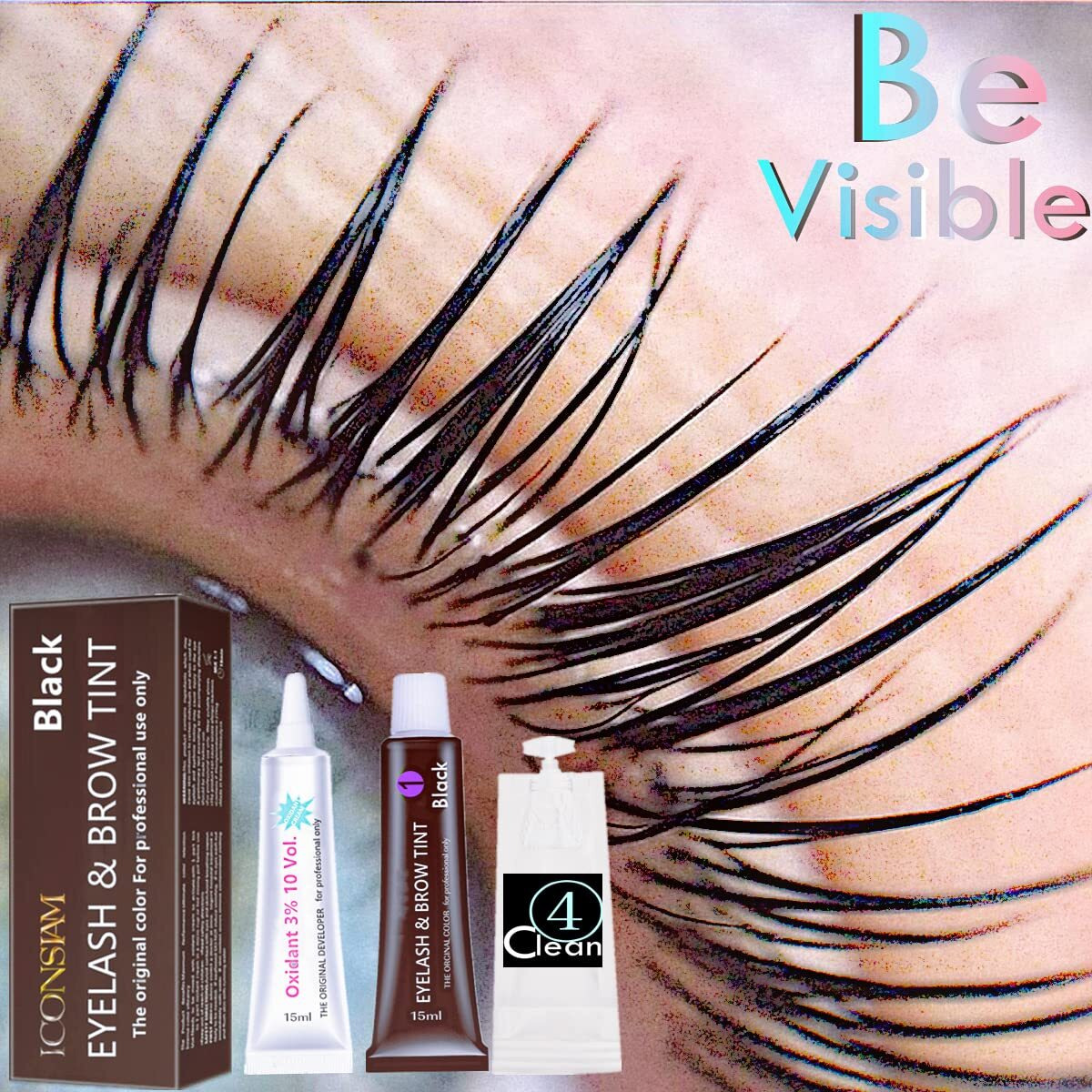 Black Lash Tint Kit, Keratin Black Eyelash Dye And Eyebrow Tint, 6 Week Voluminous Brow Tint, Tinting Look For Lash Perm/Lift/Lamination Treatment (Black Eyelash Tint Kit Only)