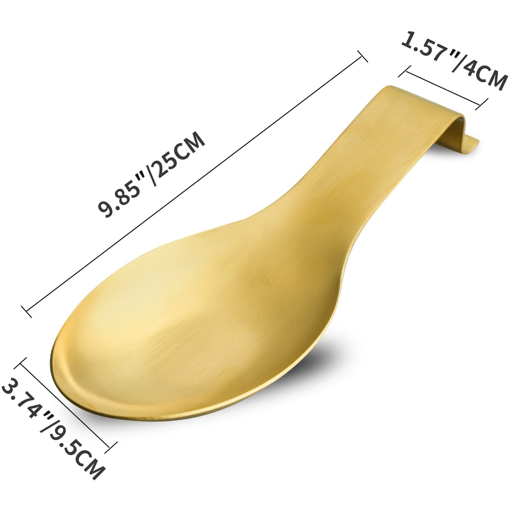 Bettwillgold Spoon Rest For Kitchen Counter, Stainless Steel Spoon Holder For Stove Top, Spatula Ladle Spoon Utensils Holder, Gold Kitchen Accessories, Gold Cooking Utensiles.