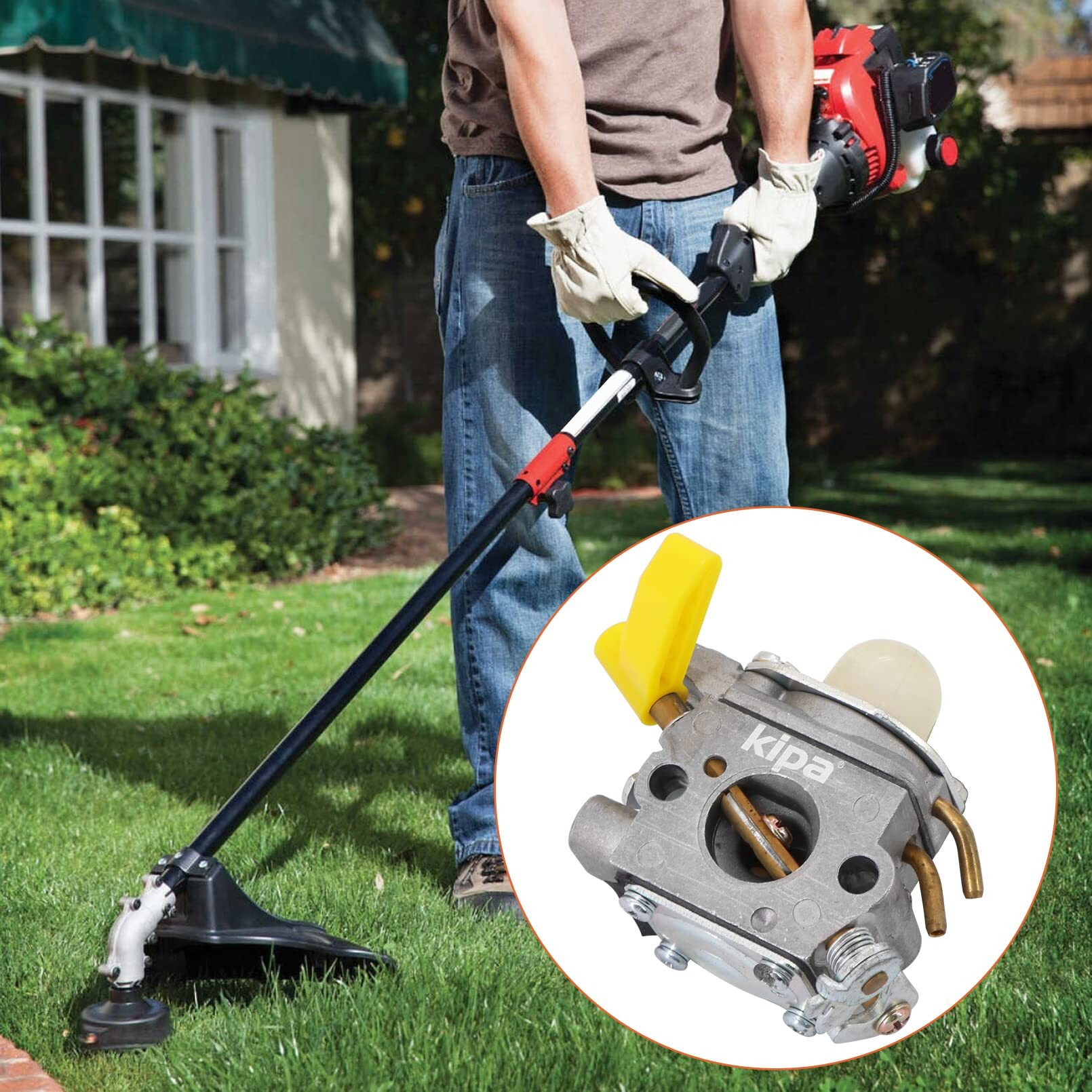 Kipa Carburetor Kit For 25Cc 26Cc 30Cc Homelite Ryobi Craftsman Poulan Brushcutter Blower String Trimmer  308054013 308054012 308054004 308054008 Replace Zama C1U-H60 Carb