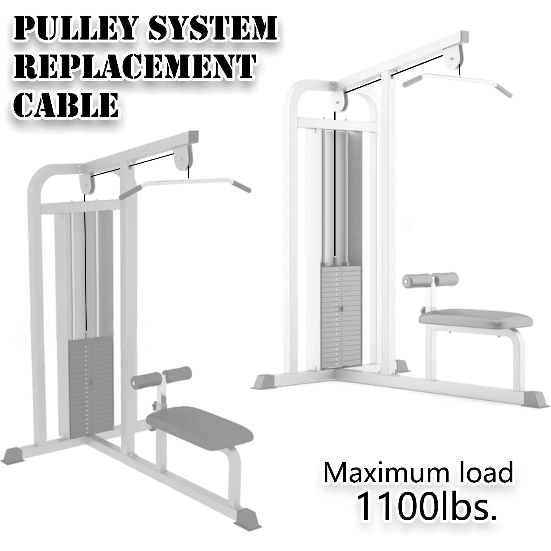 J Bryant Fitness Pulley Cable Gym Cable Replacement For Pulley Machine Heavy Duty Steel Wire Rope Available In 16.4, 32.8, 65.6Ft Length Exercise Equipment (32.8)