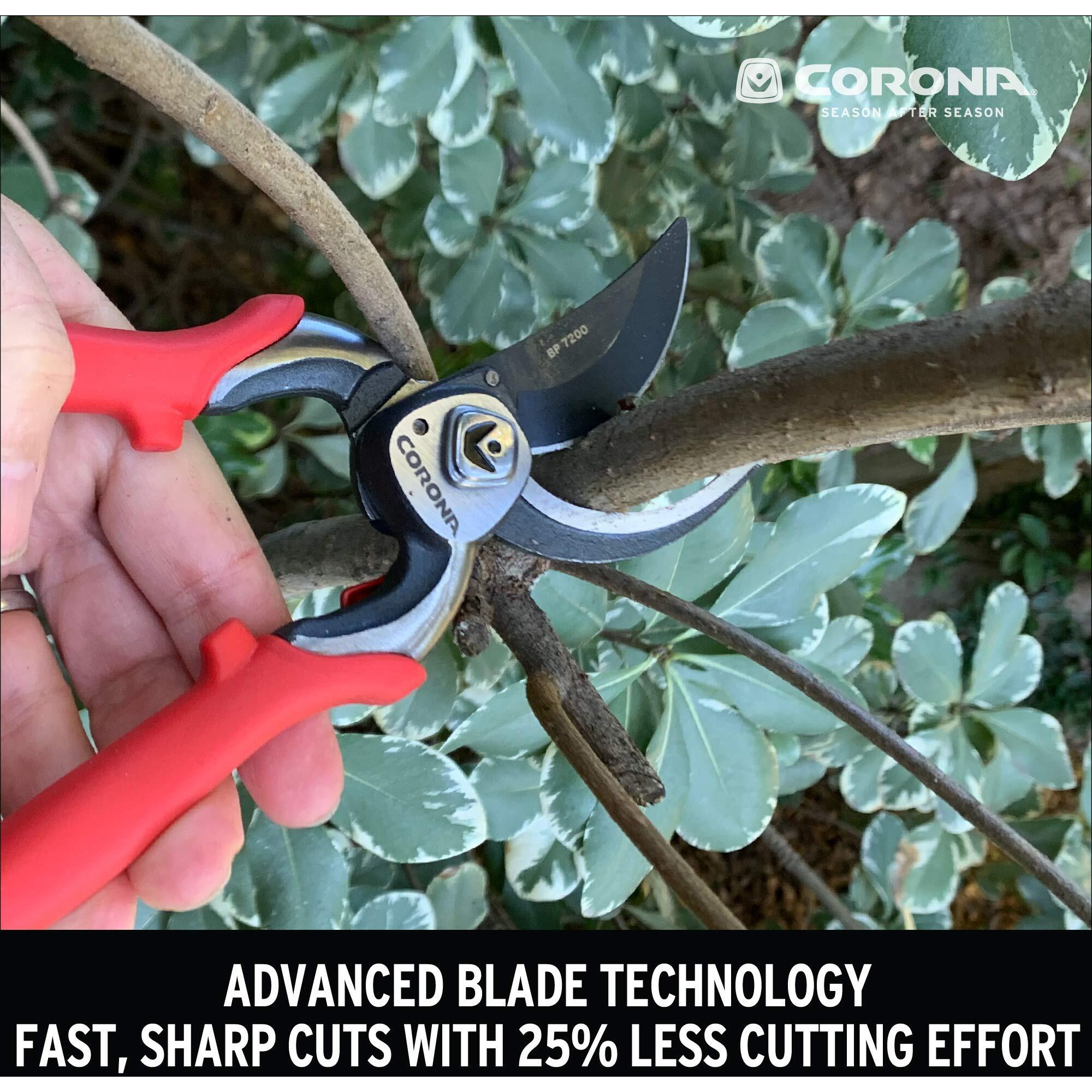 Corona Bp 7200 Forged Pro Cut Bypass Hand Pruner, 1-Inch, Red