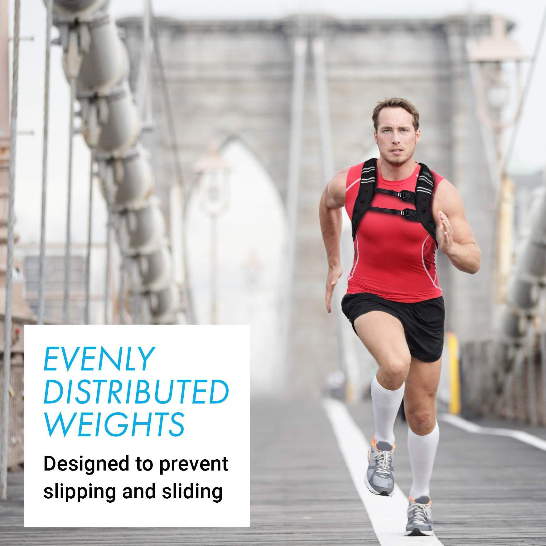 Aduro Sport Weighted Vest Workout Equipment, 4Lbs/6Lbs/12Lbs/20Lbs/25Lbs Body Weight Vest For Men, Women, Kids (20 Pounds (9.07 Kg))