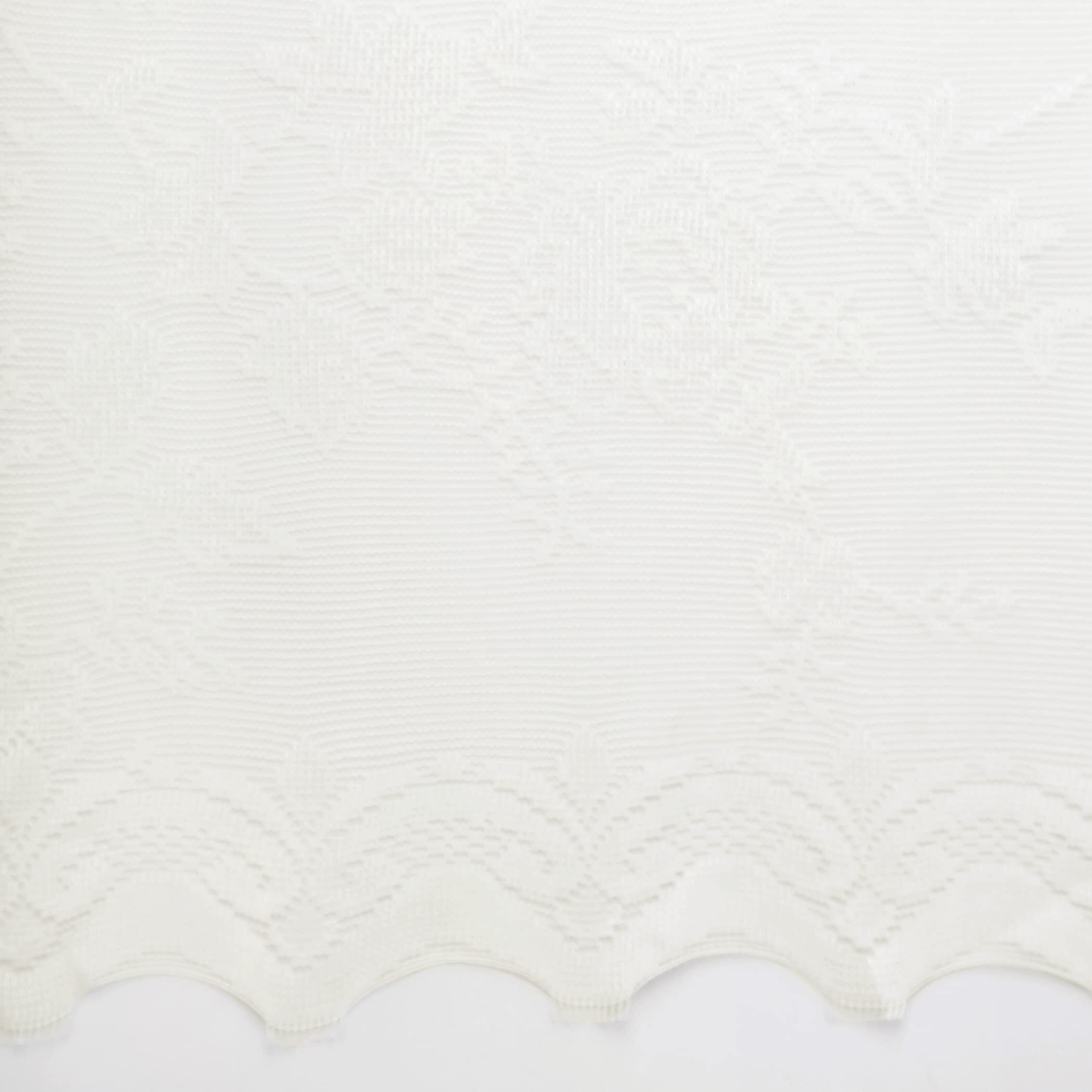 No. 918 Alison Floral Lace Sheer Rod Pocket Kitchen Curtain Valance, 58"" X 14"", Ivory