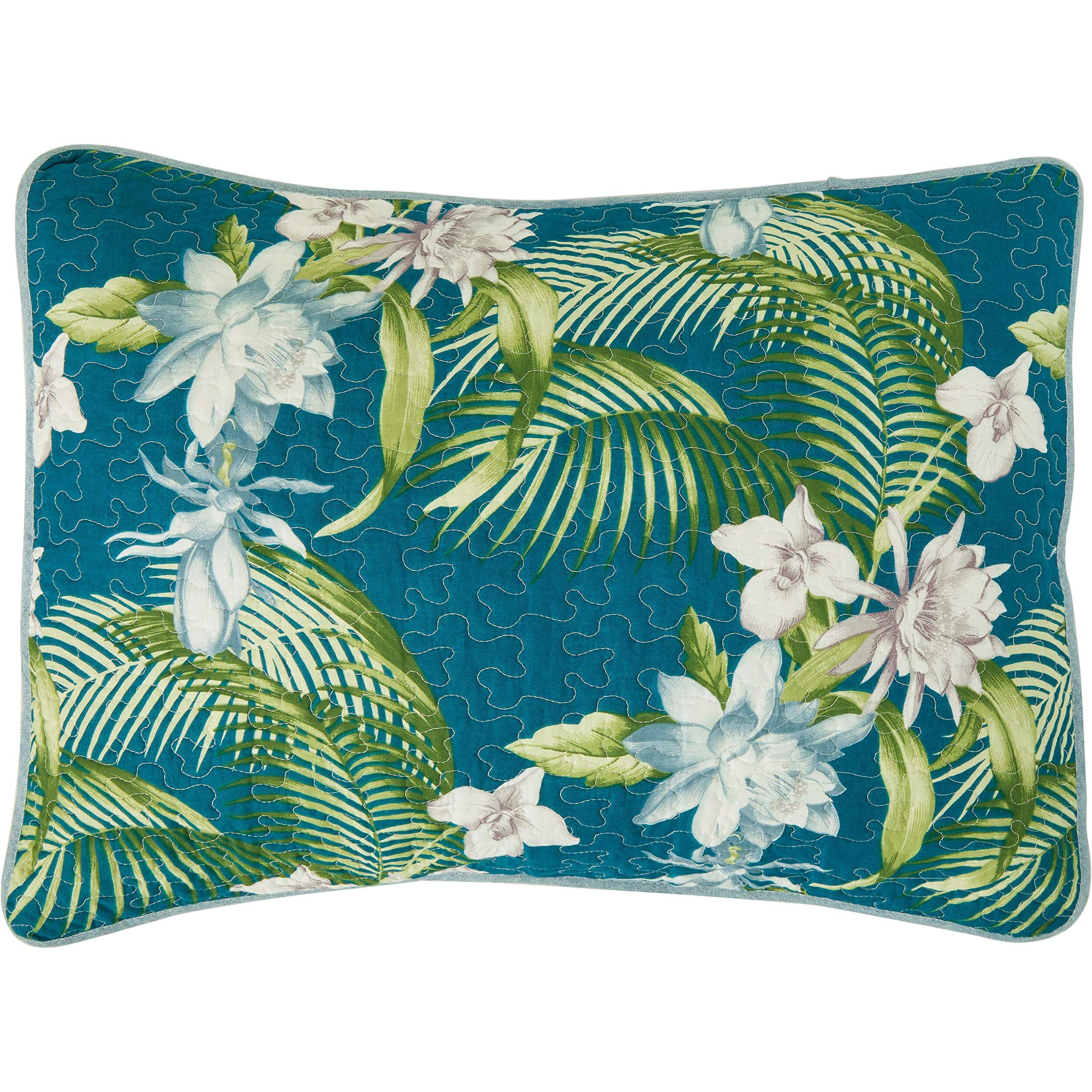 Tommy Bahama - Queen Quilt Set, Reversible Cotton Bedding With Matching Shams, Breathale Home Decor For All Seasons (Southern Breeze Dark Blue, Queen)