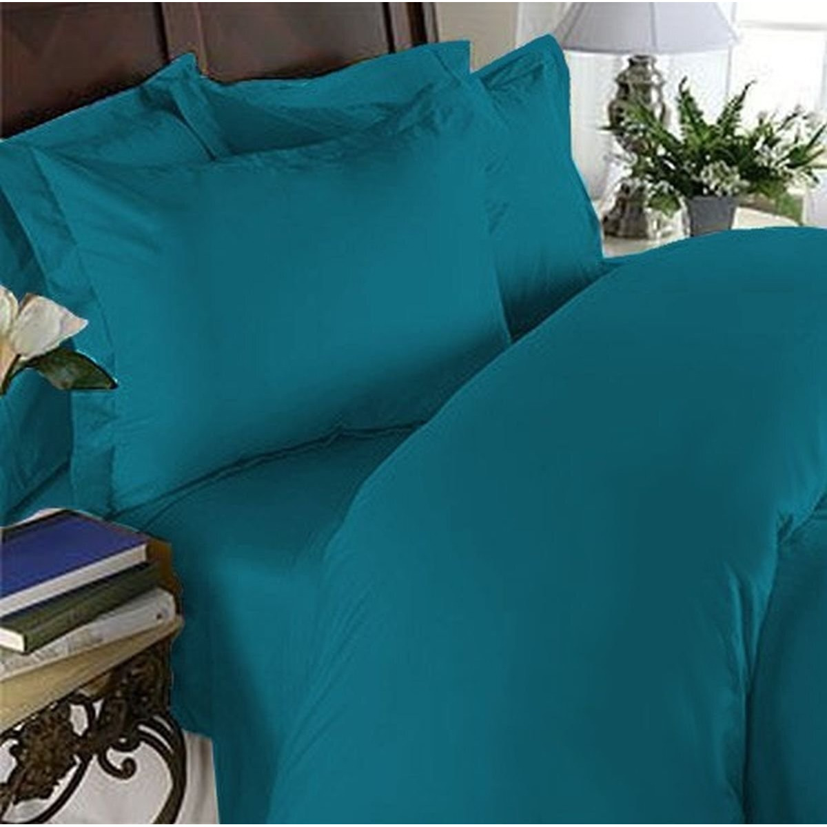 Elegant Comfort 1500 Premier Hotel Quality 4-Piece Bed Sheet Sets, Deep Pockets - Luxurious Wrinkle Free & Fade Resistant, Full, Turqouise