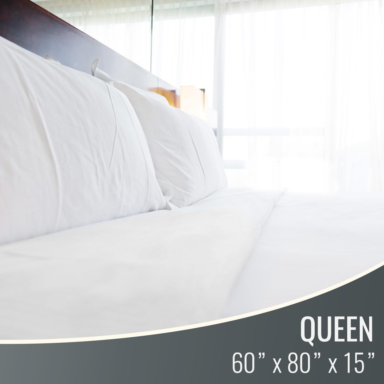 Dmi Waterproof Mattress Protector, Mattress Pad, Waterproof Mattress Cover, Bed Pad And Bed Cover, Encased Zippered Fit, Queen (Pack Of 1), White
