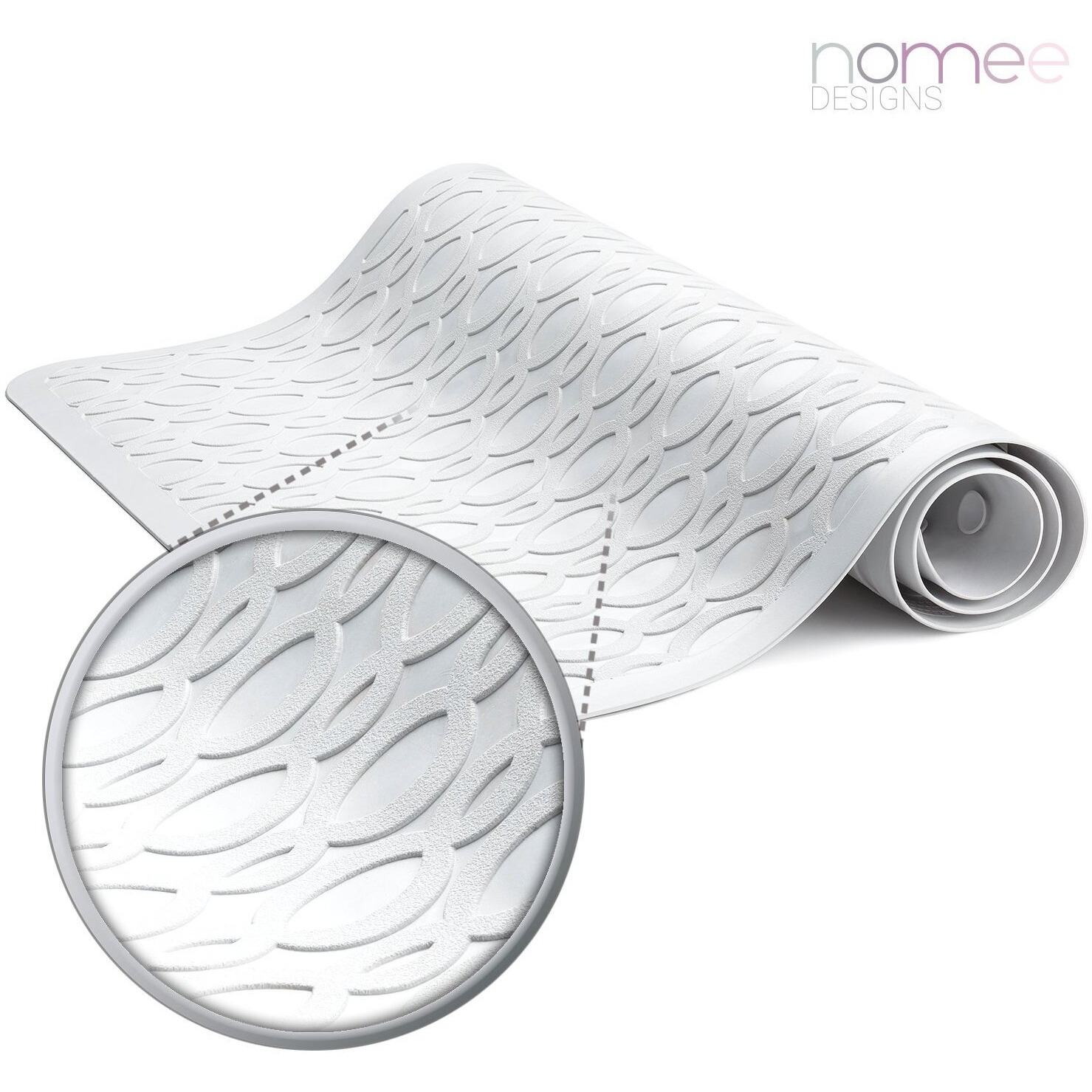 Slipx Solutions Durable Large Rubber Safety Mat 27 X 15, Feel Safe And Surefooted In Your Bath Or Shower, Extra Grippy Surface Texture And Over 200 Power Grip Suction Cups, Machine Washable, White