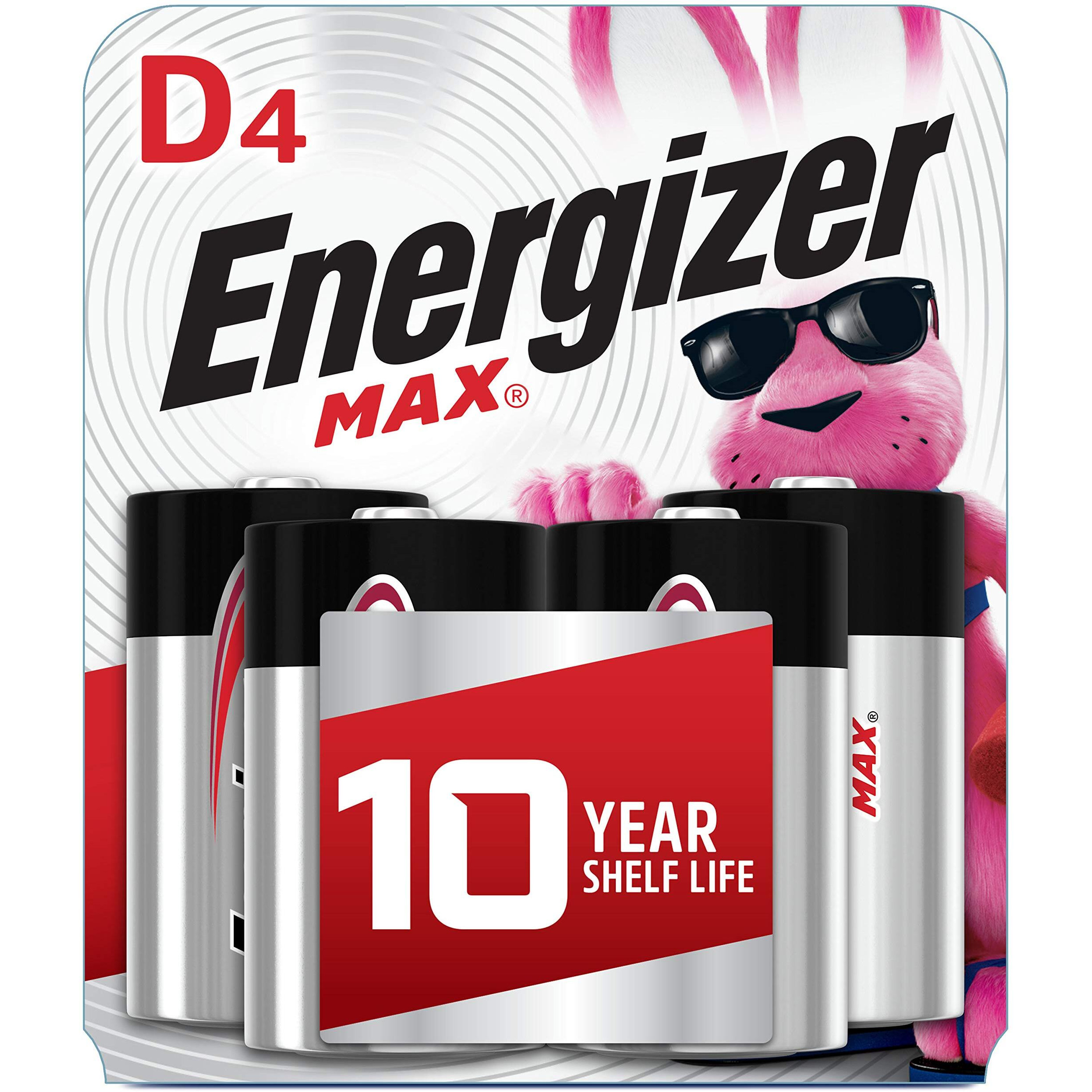 Energizer D Batteries, Premium D Cell Batteries Alkaline, 4 Count