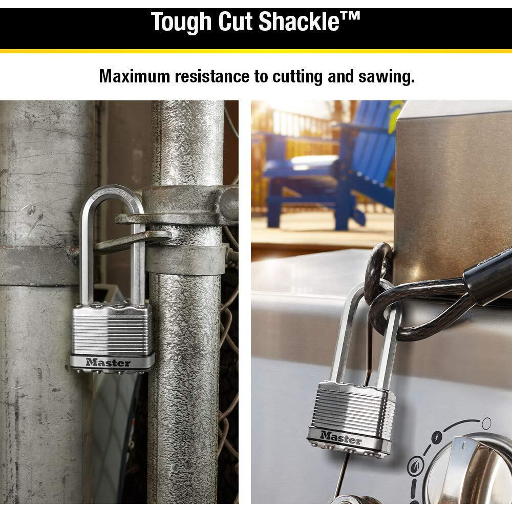 Master Lock M5Xtlj Magnum Heavy Duty Outdoor Padlock With Key, 2 Pack Keyed-Alike,Silver