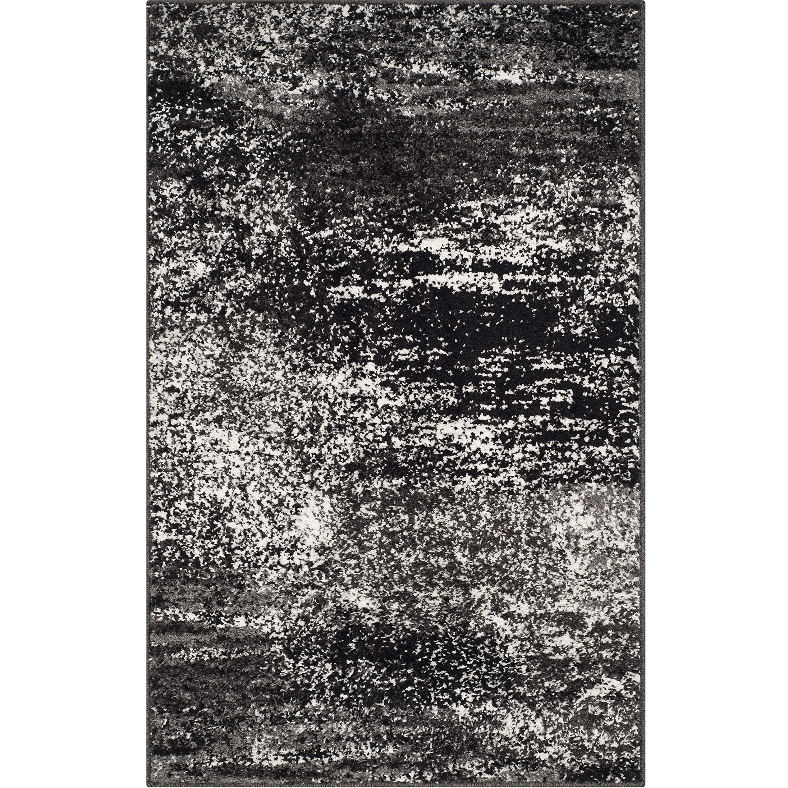 Safavieh Adirondack Collection Accent Rug - 2'6"" X 4', Silver & Black, Modern Abstract Design, Non-Shedding & Easy Care, Ideal For High Traffic Areas In Entryway, Living Room, Bedroom (Adr112A)