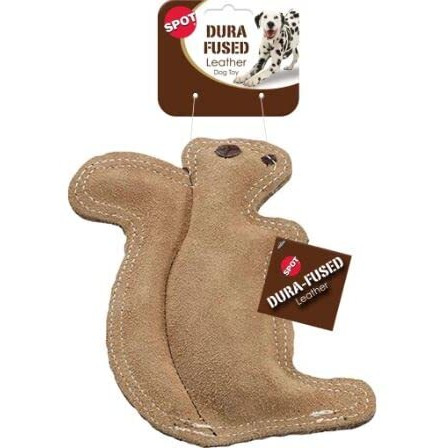 Spot Dura-Fused Leather Squirrel Dog Toy 6.5"" Long X 8"" High - Pack Of 3
