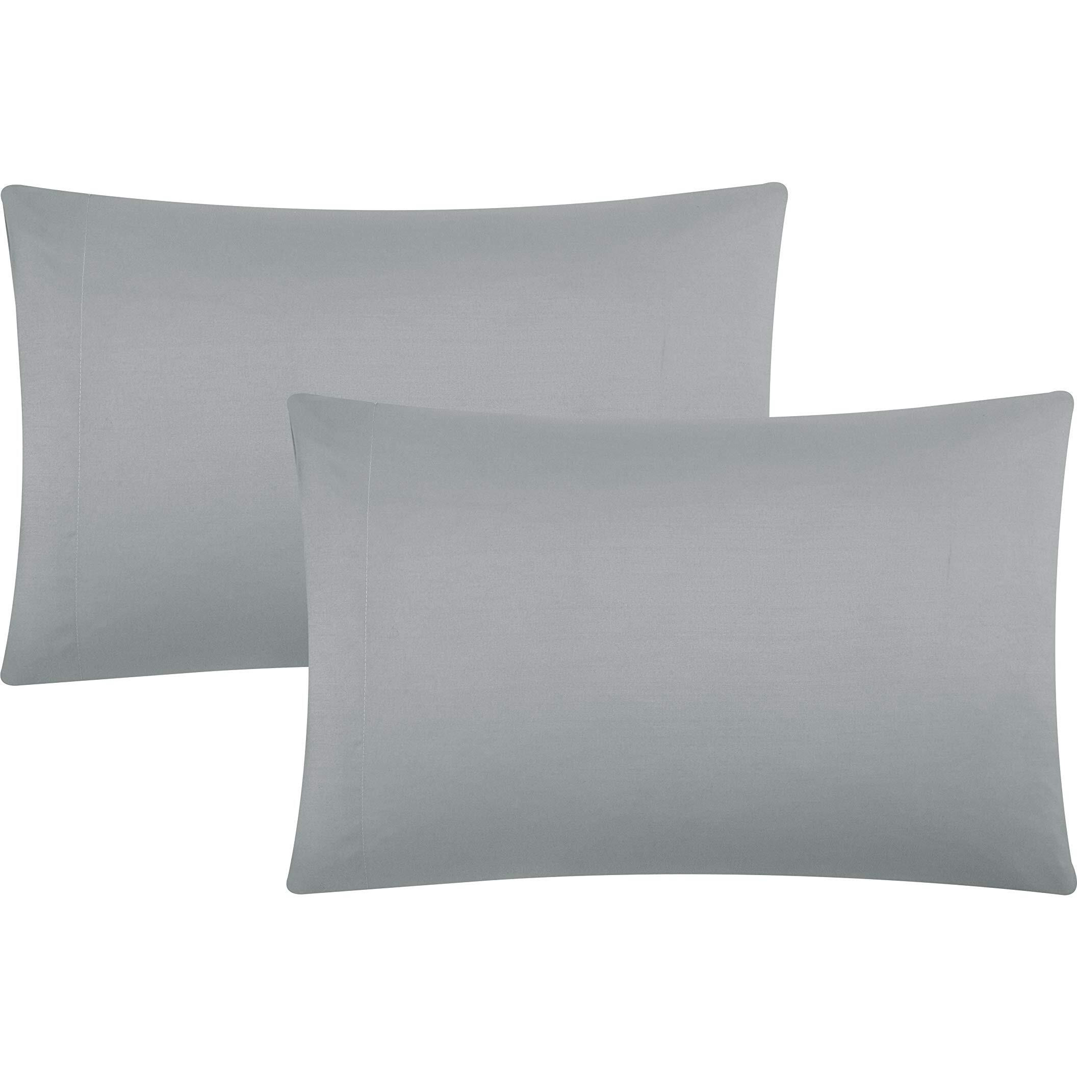Evolive Ultra Soft Brushed Microfiber King Size 20"&quotX40"" Pillowcases Pair With Envelope Clousure Set Of 2 (20"&quotX40"" King, Silver Grey)
