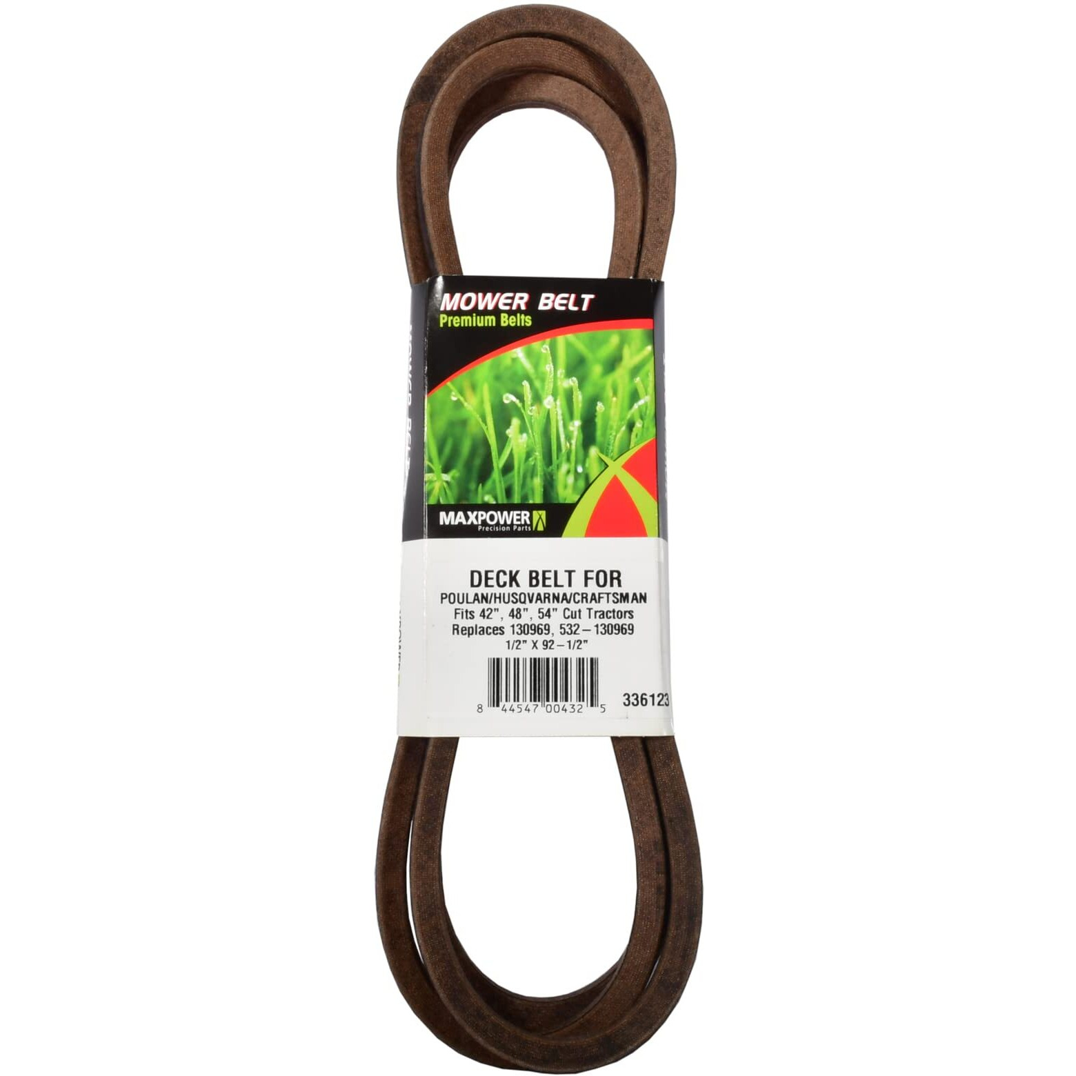 Maxpower 336123 Deck Belt Replaces Poulan/Husqvarna/Craftsman 130969, 532130969,Black
