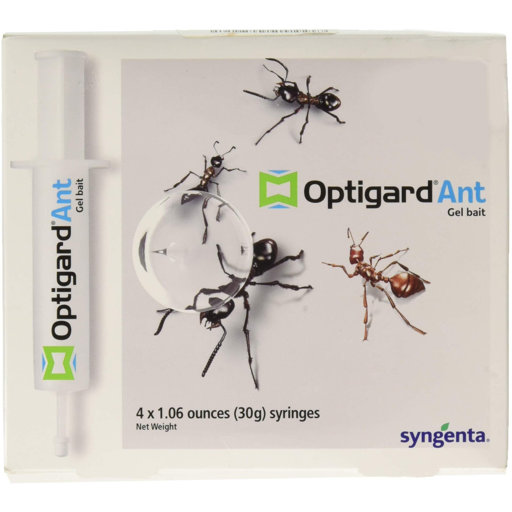 Syngenta - Trtd11568 - Optigard Ant Bait Gel Box - 4 Tubes W/ Plunger - 30G Each Tube, White