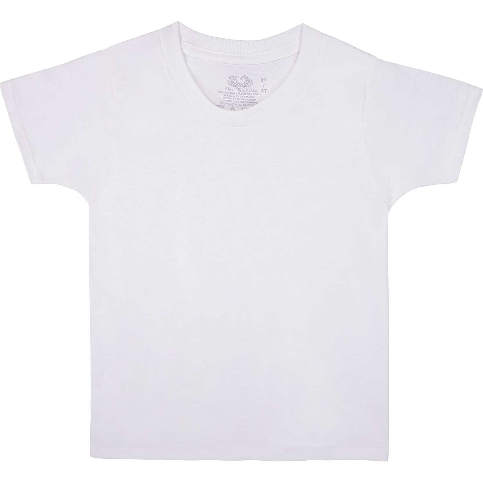 Fruit Of The Loom Boys' Cotton T Shirt, Toddler-6 Pack-White, 2-3T
