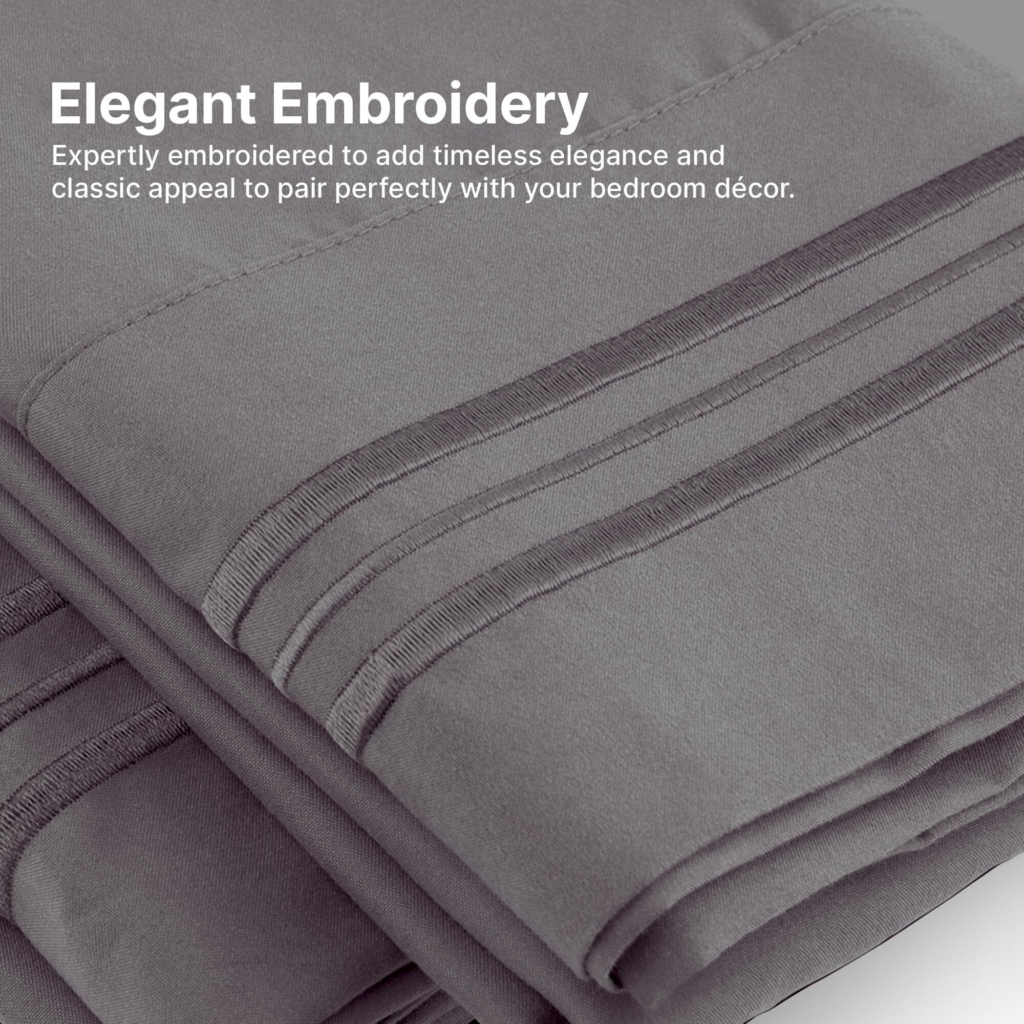 King Size Dark Grey Pillowcase Set, Extra Soft Hotel Quality - Machine Washable Bedding For Men, Women, Kids & Teens