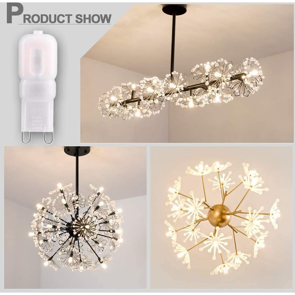 Velouer G9 Led Bulb Dimmable 3W, 25W Halogen Equivalent, 3000K Soft Warm White, 120V No-Flicker, Chandelier Lighting 270Lm (10 Pack)