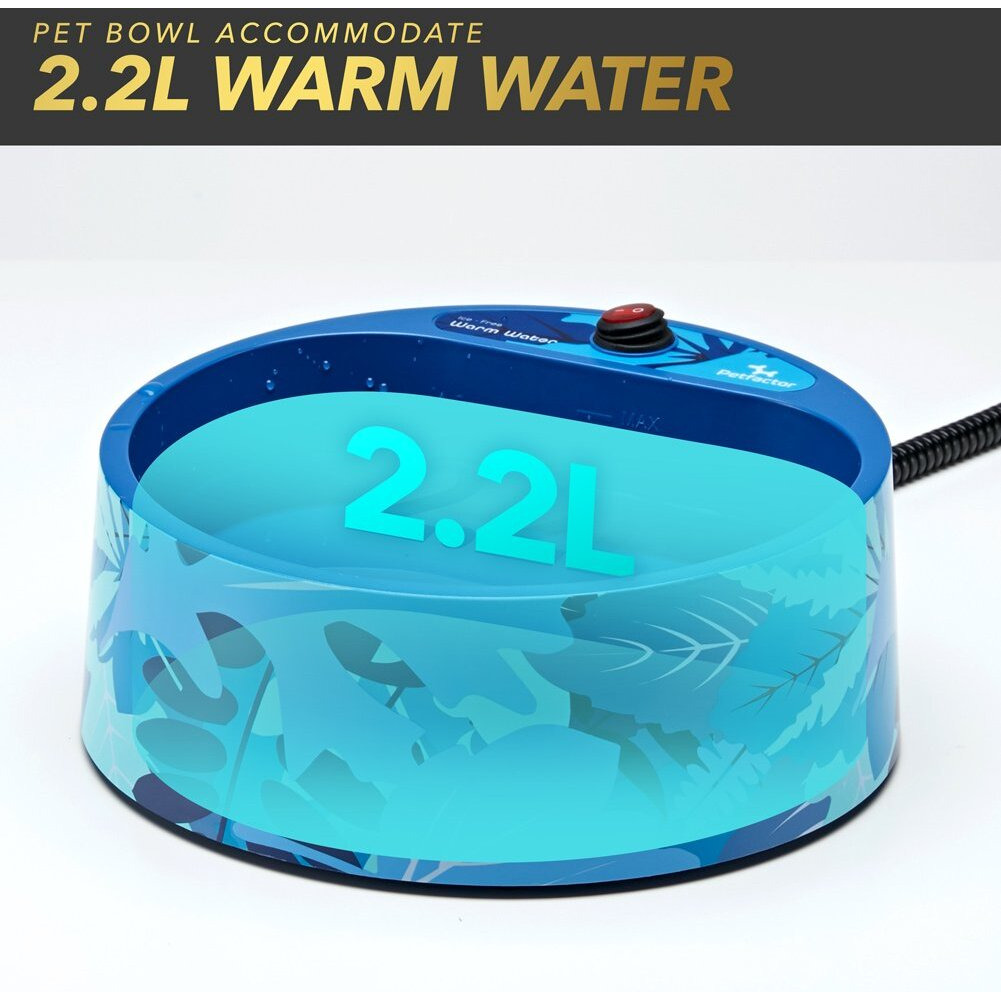 Petfactors Heated Pet Bowl, Outdoor Pet Thermal Water Bowl, Dog Cat Heated Water Bowl With 69 Inch Chew Resistant Cord And Waterproof On/Off Switch
