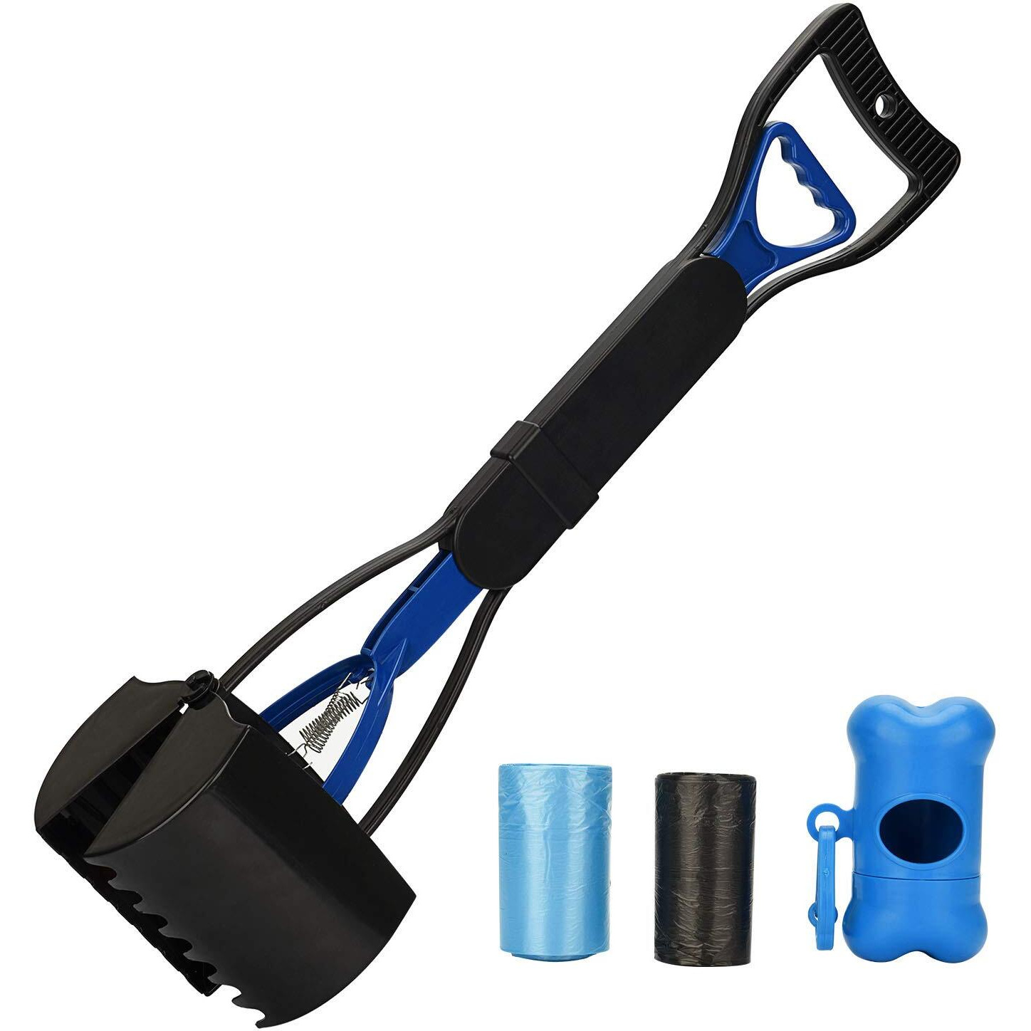 Petinccn Pooper Scooper Long Handle Top Paw Jaws Poop Scoop Dog Sanitary Waste Pickup Removal For Small,Medium, Large, Xl Pets Waste Bag Holder Feces Remover Portable Heavy Duty Disposer With Bags