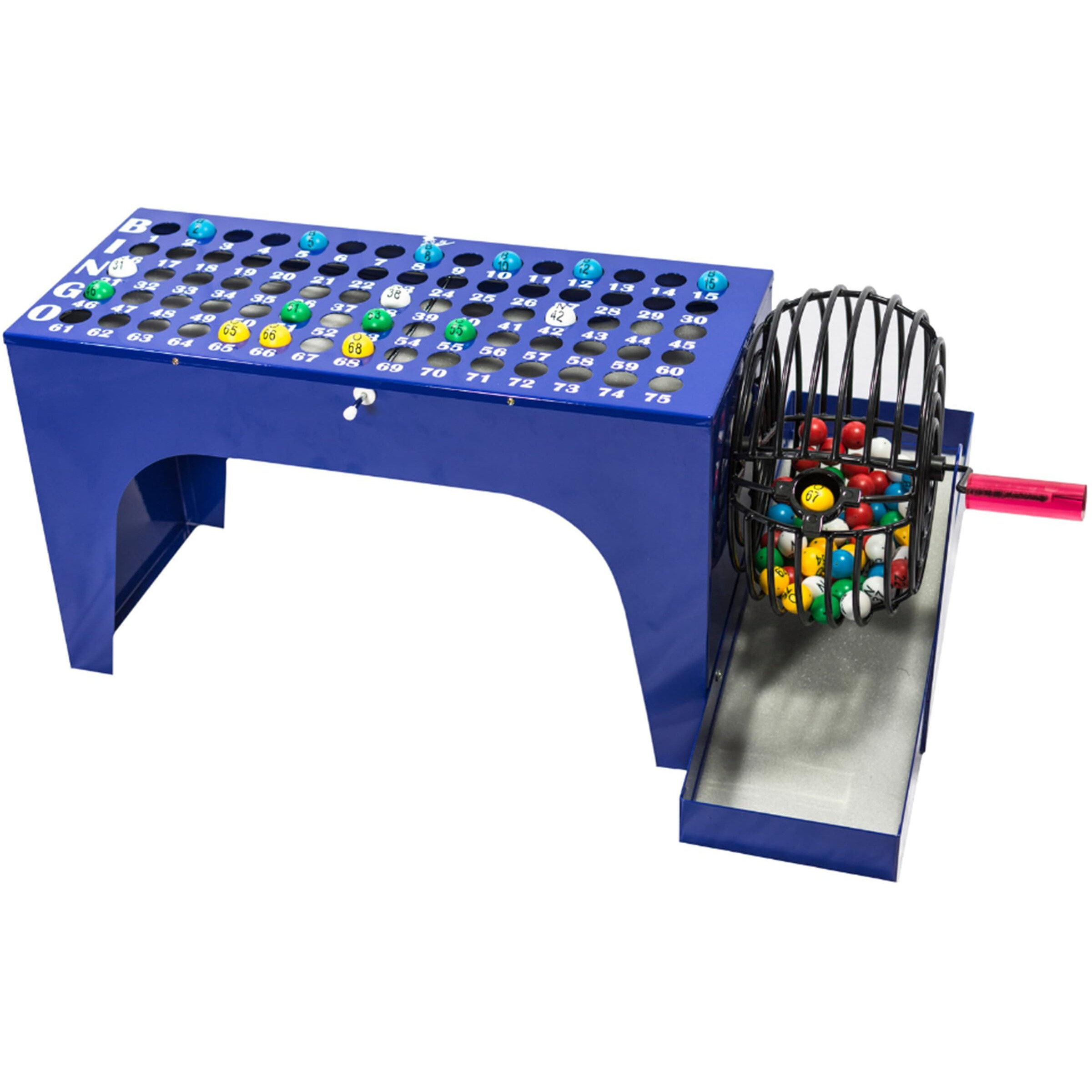 Mr Chips Bingo Game Deluxe - Bingo Game Set With Cage, 7/8 Inch Bingo Balls And Bingo Master Board | All-In-One Table Top Professional Bingo Game Machine