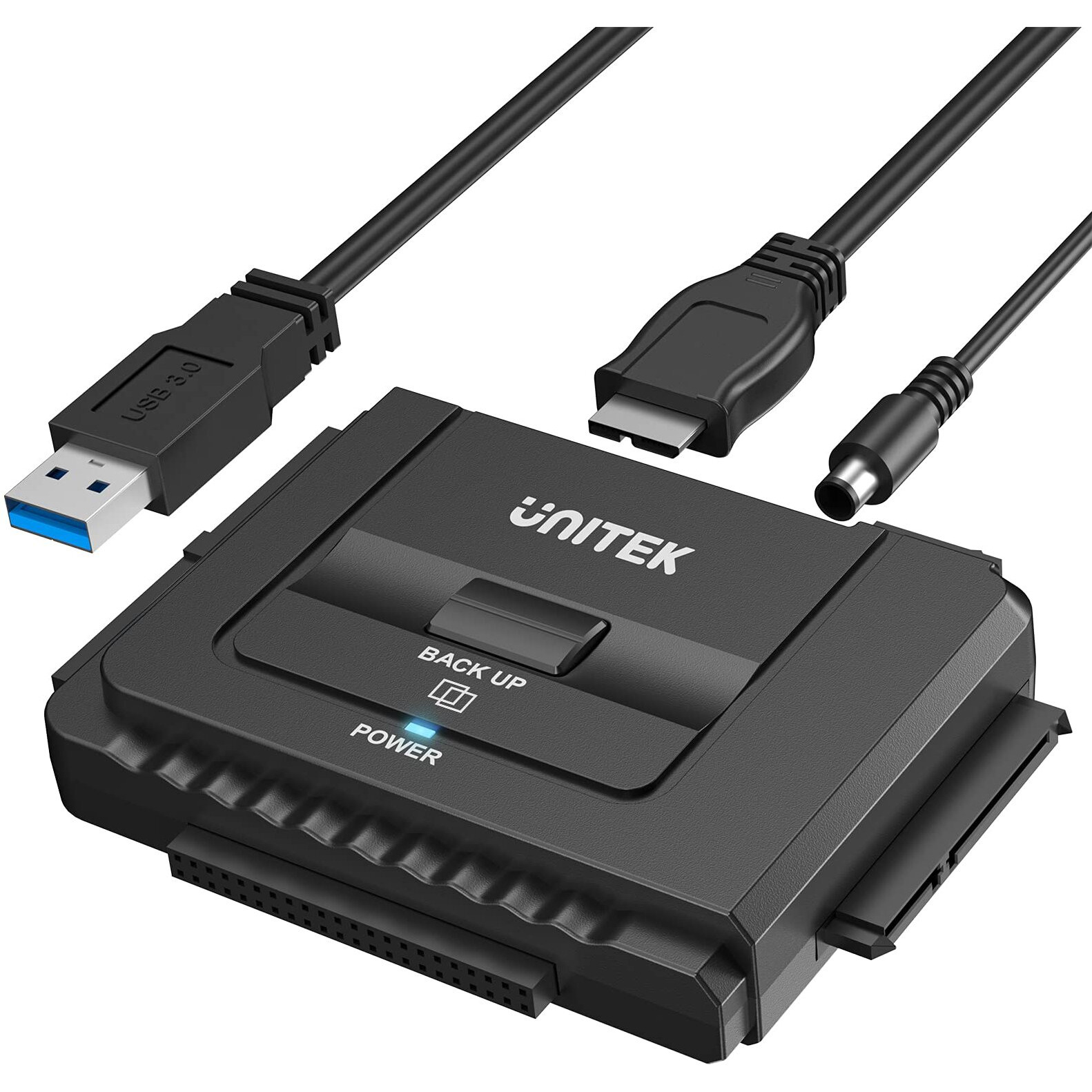 Unitek Usb 3.0 To Ide And Sata Converter External Hard Drive Adapter Kit For Universal 2.5/3.5 Hdd/Ssd Hard Drive Disk, One Touch Backup Function, Included 12V/2A Power Adapter