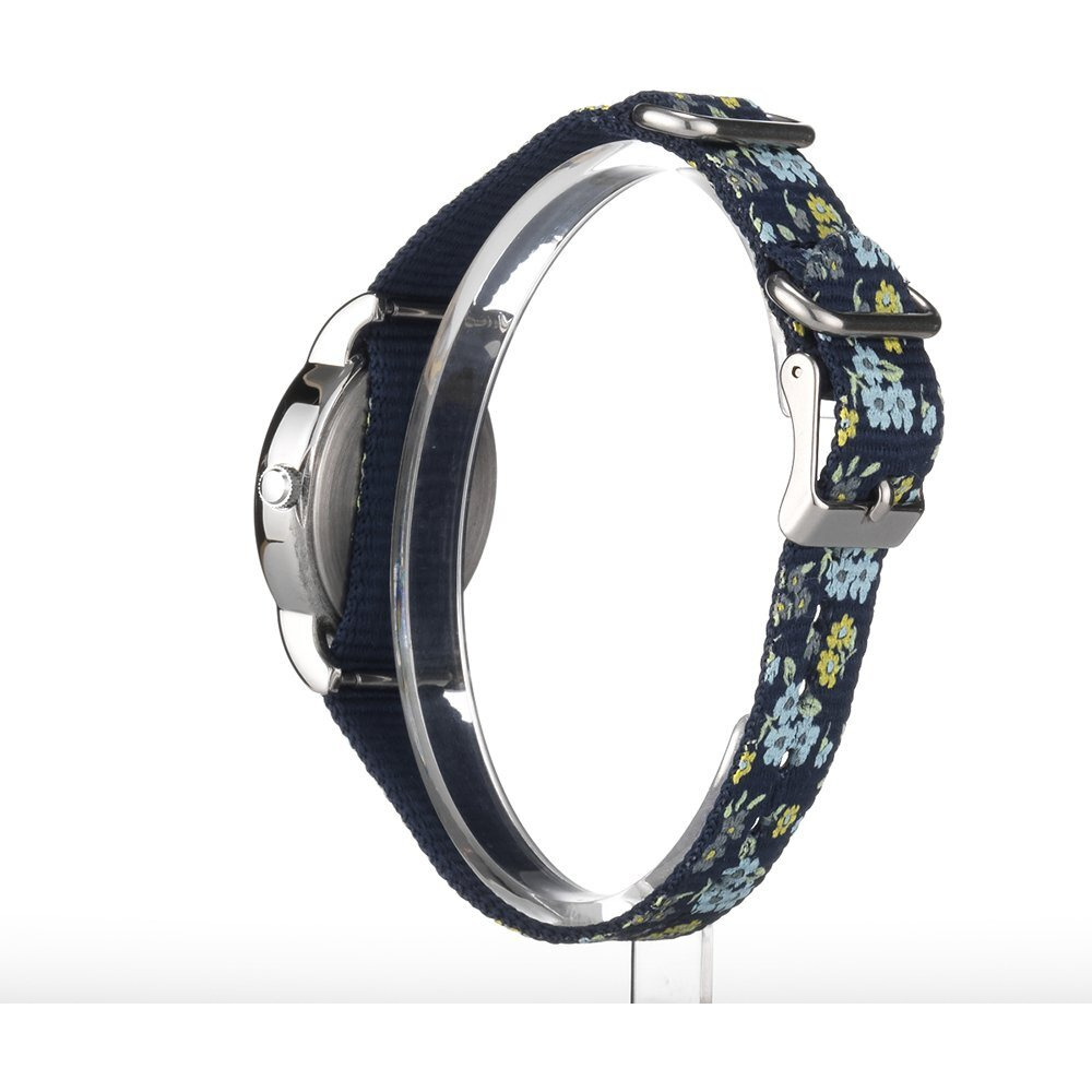 Timex Women's T2P370 Weekender 31Mm Blue Floral Nylon Slip-Thru Strap Watch