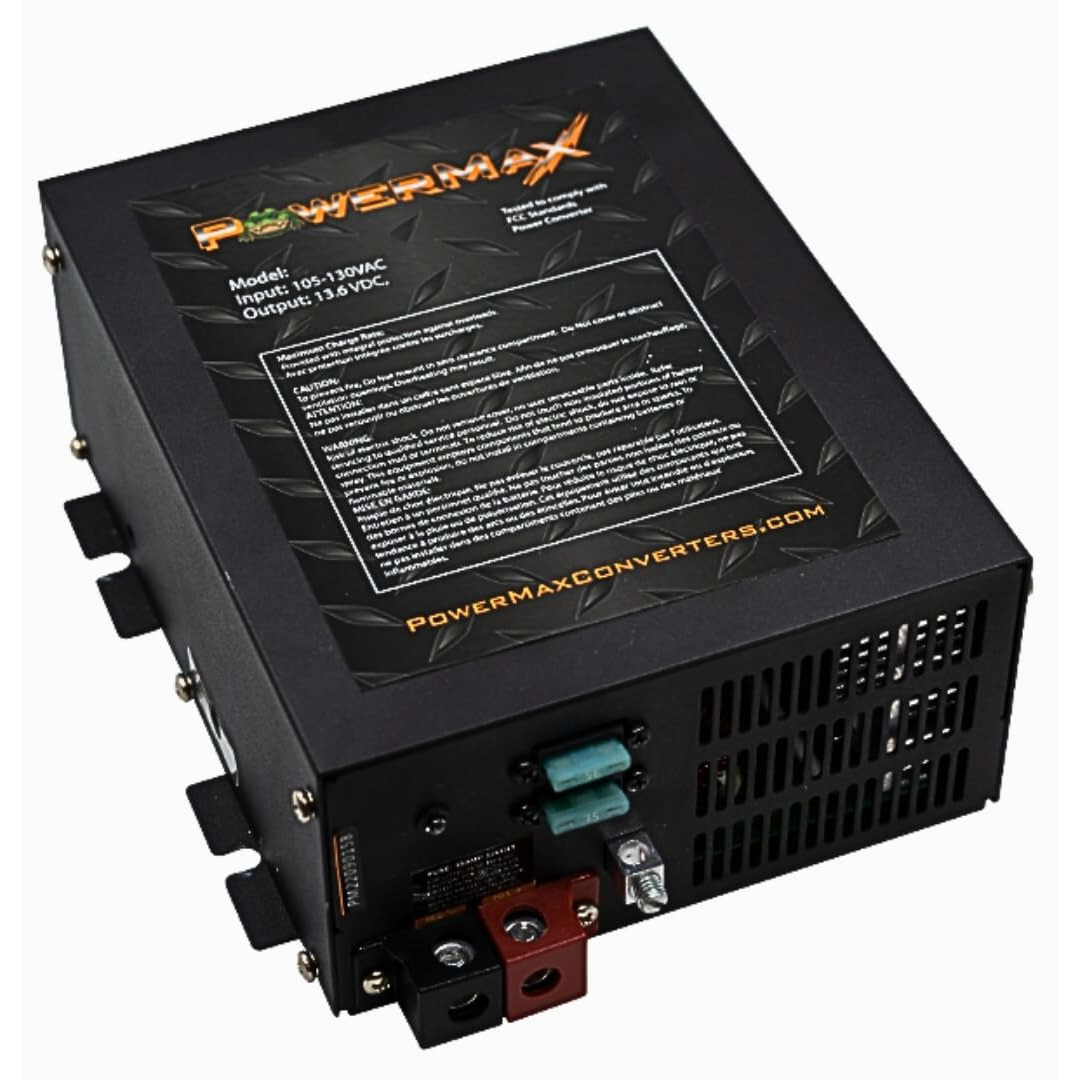 Powermax Pm4 100A 110V Ac To 12V Dc 100 Amp Power Converter With Built-In 4 Stage Smart Battery Charger With Reverse Polarity, Overload And Thermal Protection
