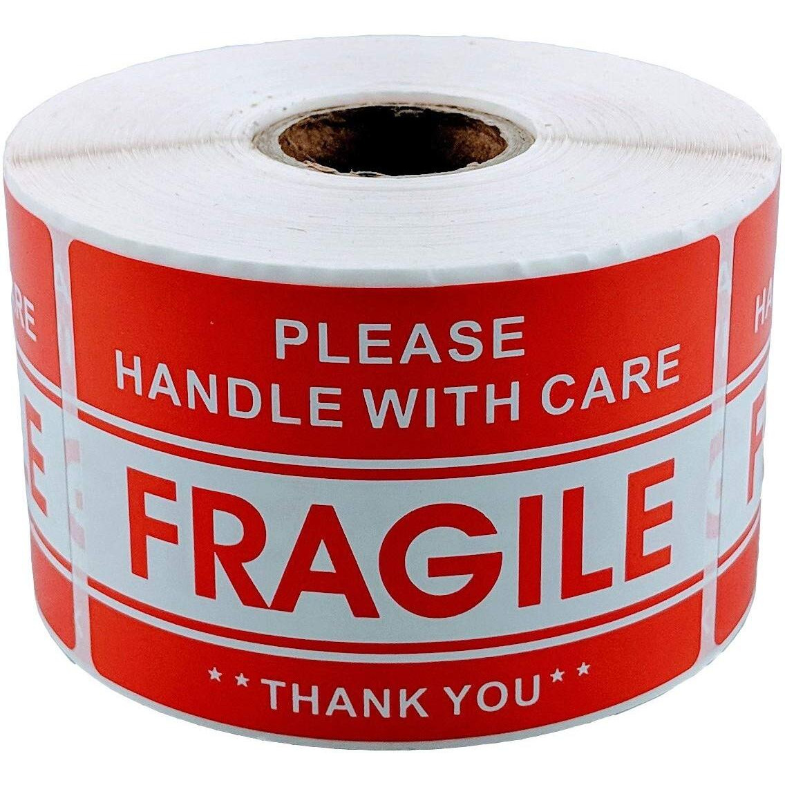 Eps Please Handle With Care - Fragile - Thank You Shipping Stickers, 2"&quotX3"", 500 Per Roll (1 Roll)