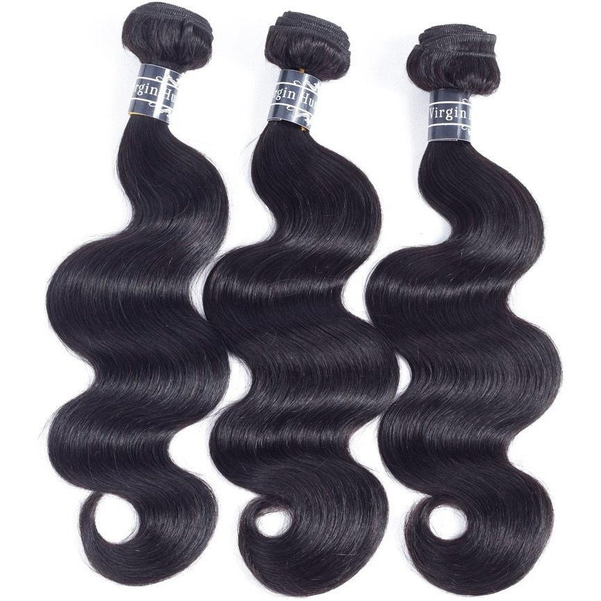 Amella Hair 8A Brazilian Virgin Body Wave Hair 3 Bundles 285G 14"" 16"" 18"" Natural Black Color 100% Unprocessed Brazilian Virgin Human Hair Extensions Body Wave Hair