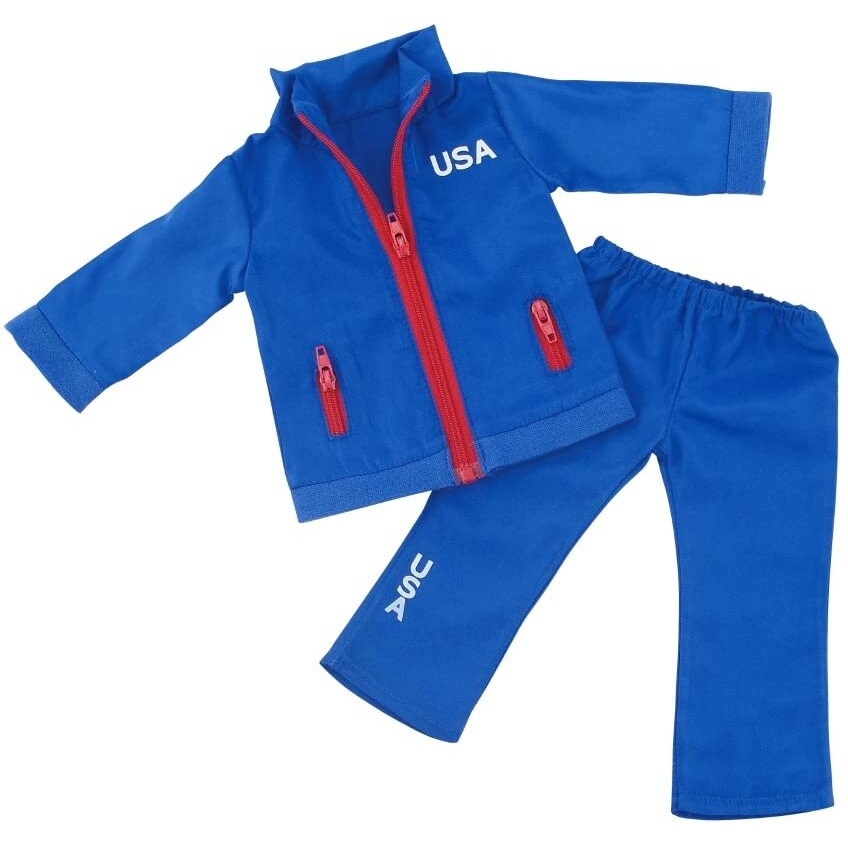 Emily Rose 18-Inch Doll Clothes Clothing Accessories Gift Set | Usa 2-Piece Warm Up 18-Inch Doll Outfit Clothing Set Accessory | Gift Boxed | Fits Most 18"" Dolls