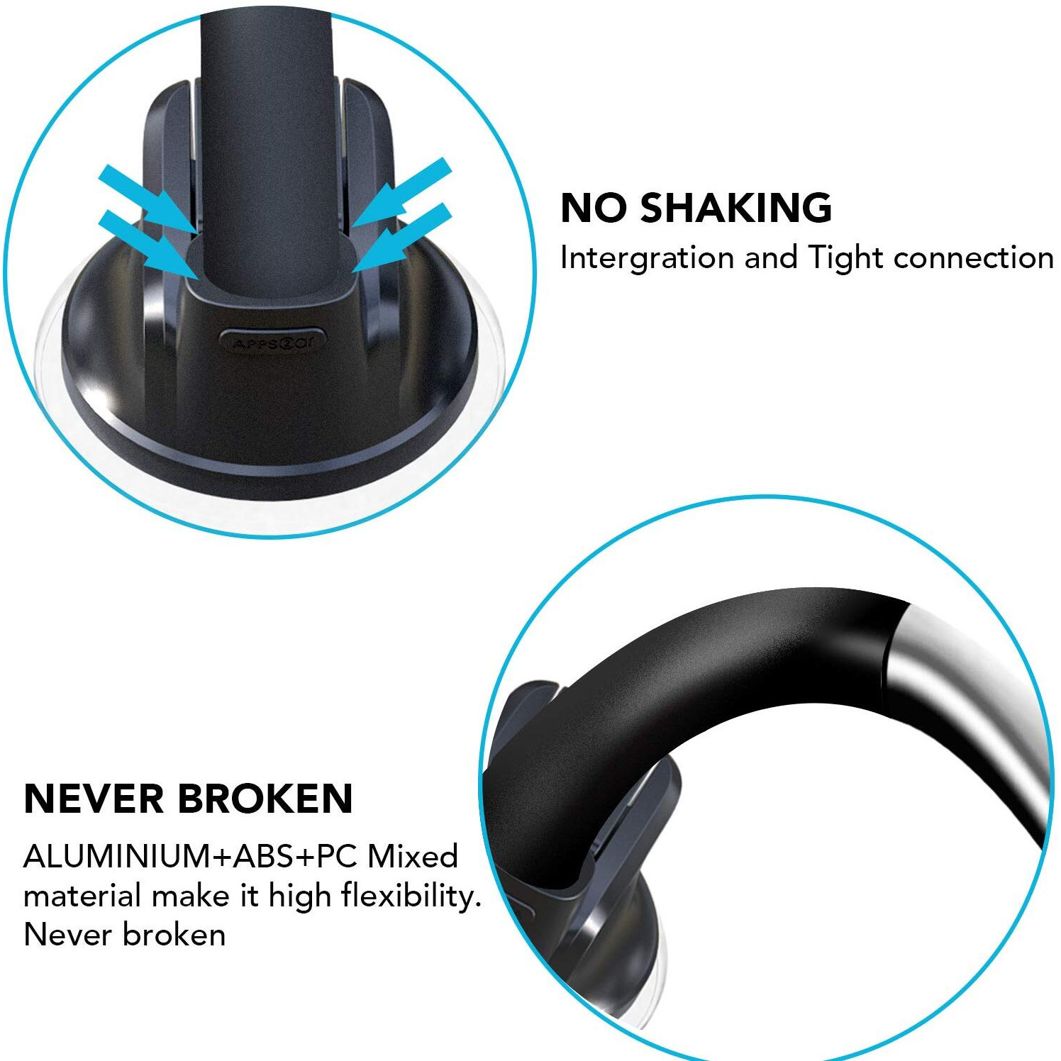 Apps2Car Magnetic Car Phone Holder Mount [6 Strong Magnets], Cell Phone Holder Car [Suction Cup], Phone Car Holder Mount [Windshield Dashboard] Fit For Most Smartphones & Mini Tablets
