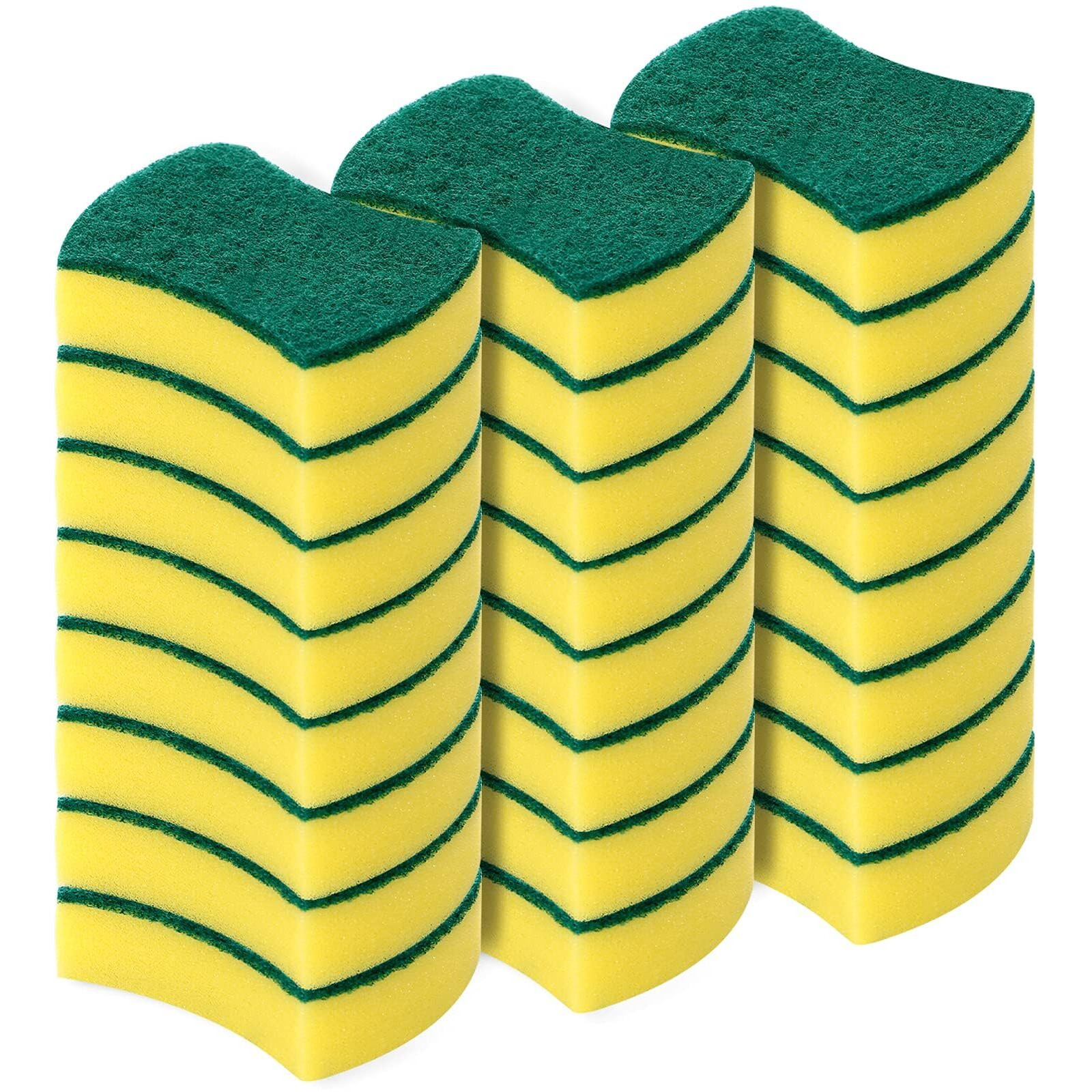 Kitchen Cleaning Sponges,24 Pack Eco Non-Scratch For Dish,Scrub Sponges