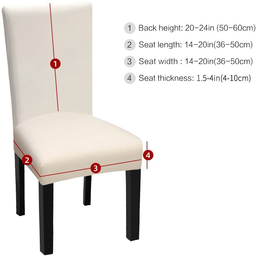 Fuloon 4 Pack Super Fit Stretch Removable Washable Short Dining Chair Protector Cover Seat Slipcover For Hotel, Dining Room, Ceremony, Banquet Wedding Party