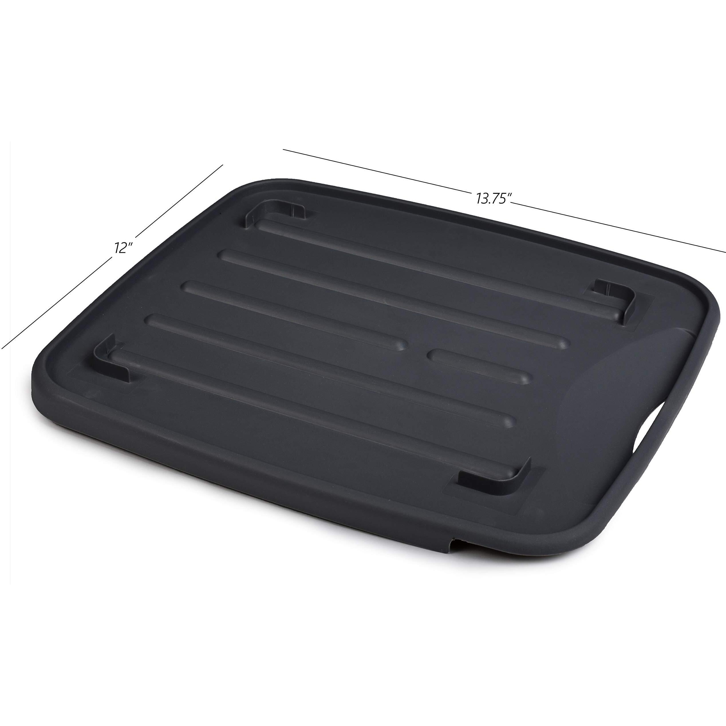 Masirs Pop-Up Collapsible Dish Drying Rack Convenient Storage, Drains Into Sink, Eight Large Plate Capacity, Sectional Cutlery And Utensil Compartment. Compact And Portable Design.
