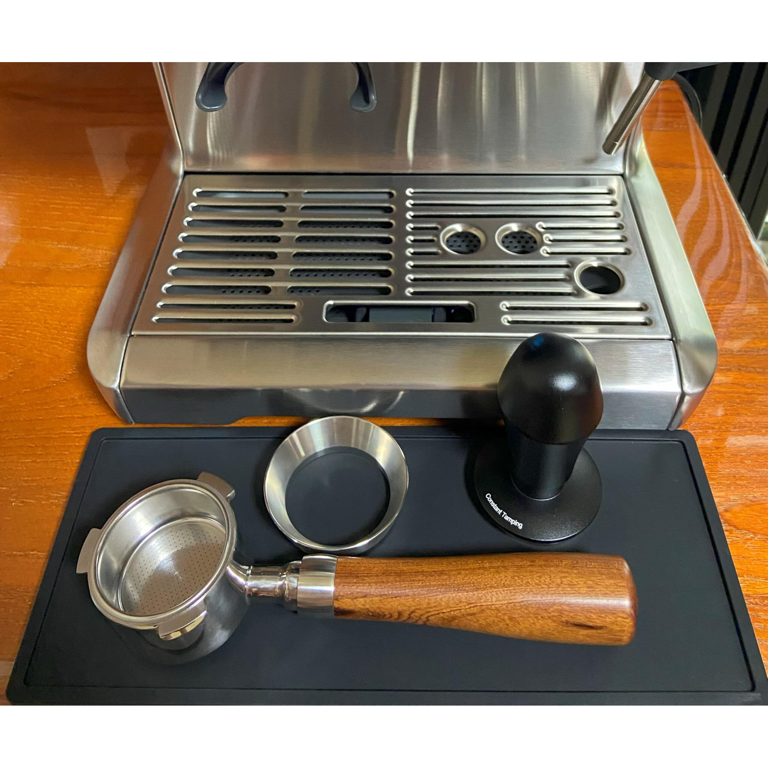Joytata 51Mm Bottomless Portafilter Fits Delonghi Ec680 And Ec685 Espresso Machine Stainless Steel Naked Portafilter Along With Double Shot Filter Basket Coffee Bottomless Handle-Wooden