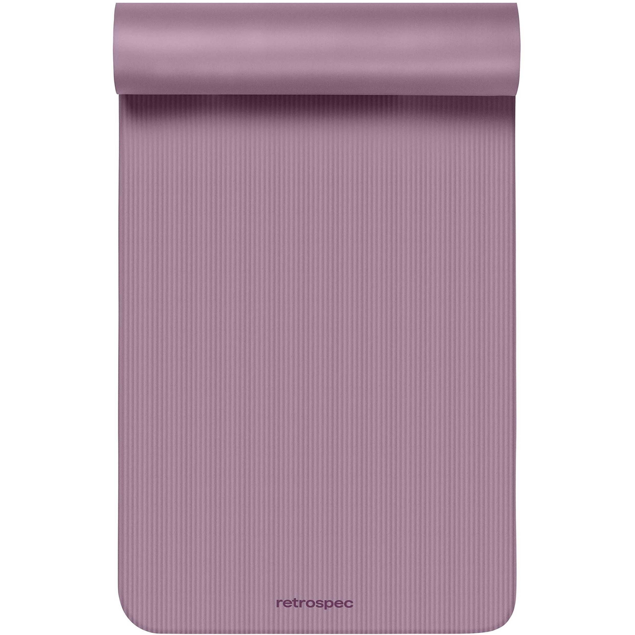 Retrospec Solana Yoga Mat 1/2"" Thick W/Nylon Strap For Men & Women - Non Slip Excercise Mat For Yoga, Pilates, Stretching, Floor & Fitness Workouts, Violet Haze