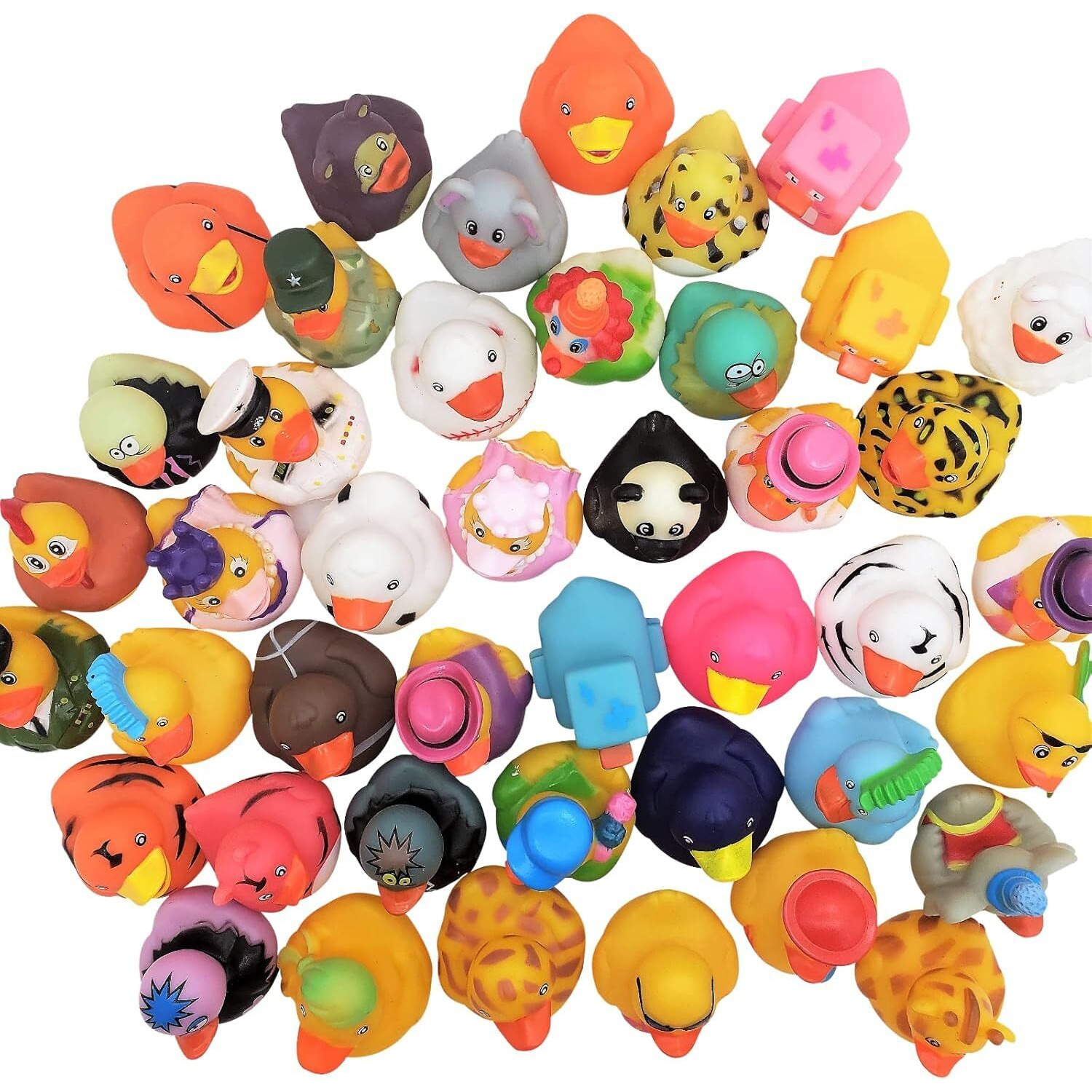 Assorted Colorful Rubber Duckies (2"") Ducks Ducky Duck Ducking (12 Pack) Jeep Ducking Bath Tub Pool Toy