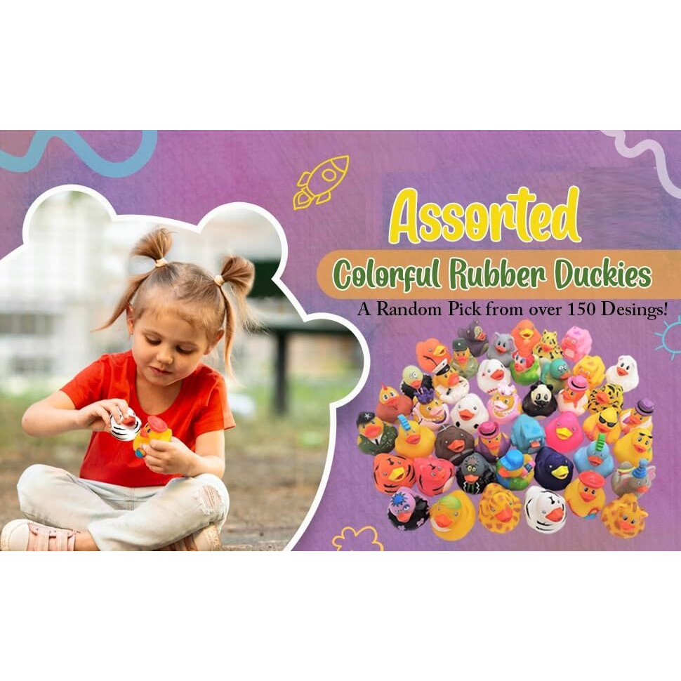 Assorted Colorful Rubber Duckies (2"") Ducks Ducky Duck Ducking (12 Pack) Jeep Ducking Bath Tub Pool Toy