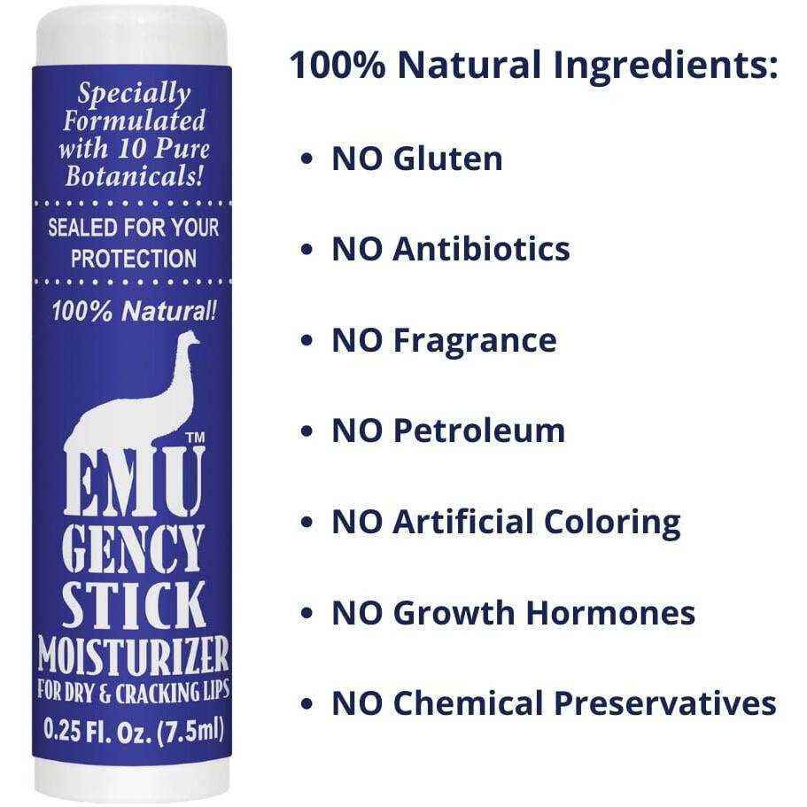 Montana Emu Ranch - Emugency All Purpose Moisturizing Pocket Stick - 0.25 Ounce - Helps Relieve Chapped, Cracked, And Split Lips And Skin