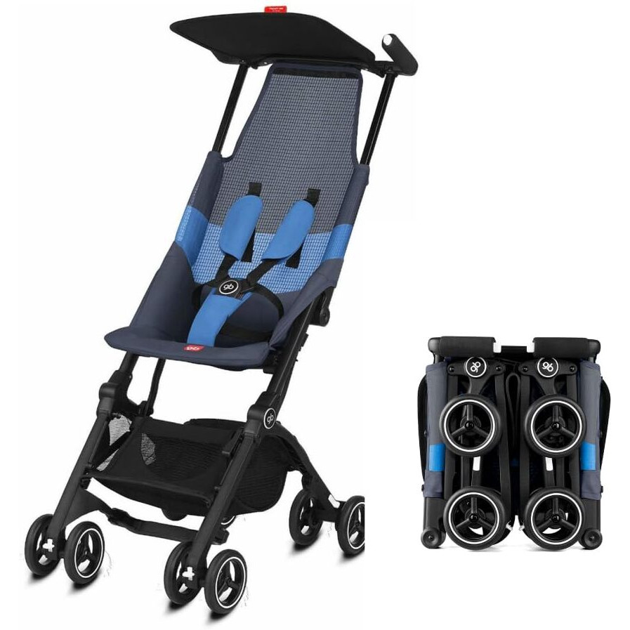 Gb Pockit Air All Terrain Ultra Compact Lightweight Travel Stroller With Breathable Fabric In Night Blue , 28X17.5X39.8 Inch (Pack Of 1)