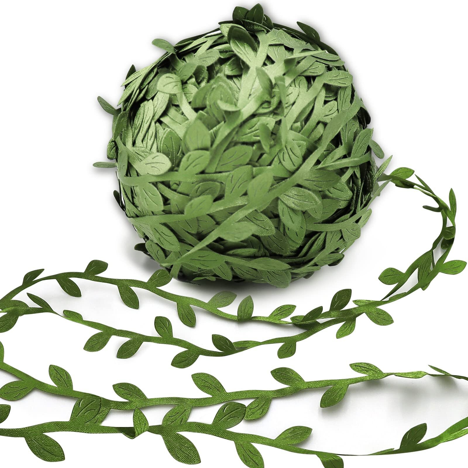 Hecaty 264Ft Leaf Ribbon, Artificial Eucalyptus Garland Rattan Leaf String, Decorative Jungle Plant Green, Suitable For Baby Shower Home Wedding Party Balloon Garland Diy Craft