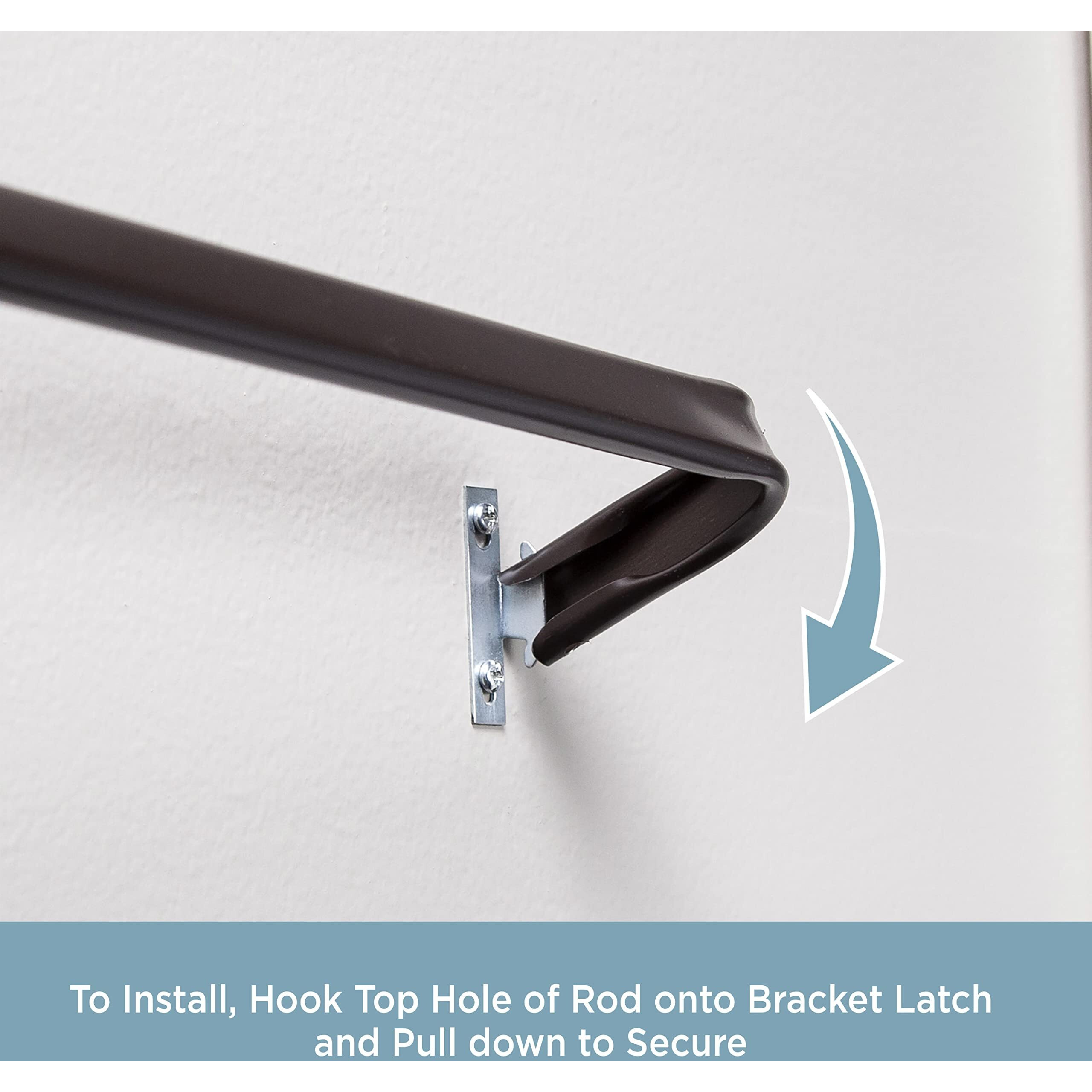 Kenney 514 Single Curtain Rod, 28 To 48-Inch, Espresso