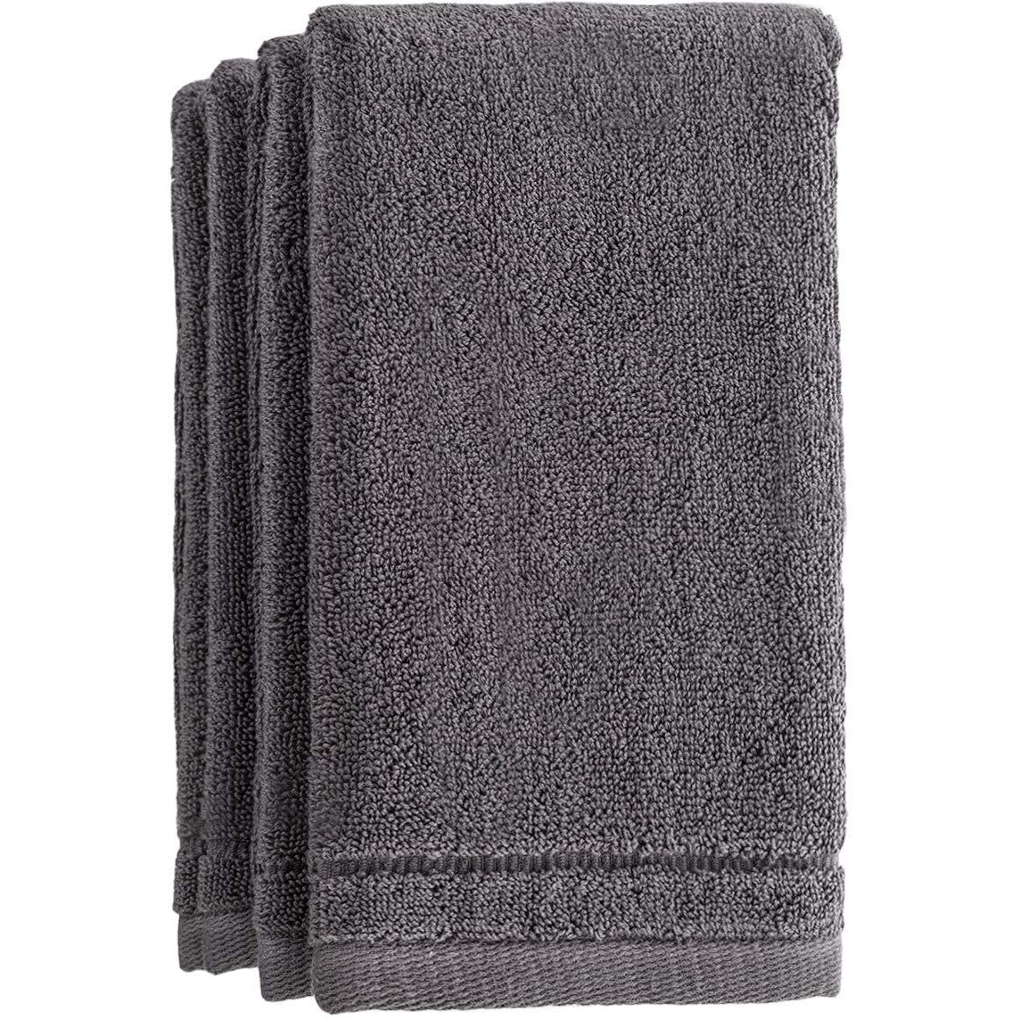 Creative Scents Cotton Fingertip Towels Set - 4 Pack - 11 X 18 Inches Decorative Small Extra-Absorbent And Soft Terry Towel For Bathroom - Powder Room, Guest And Housewarming Gift (Grey)