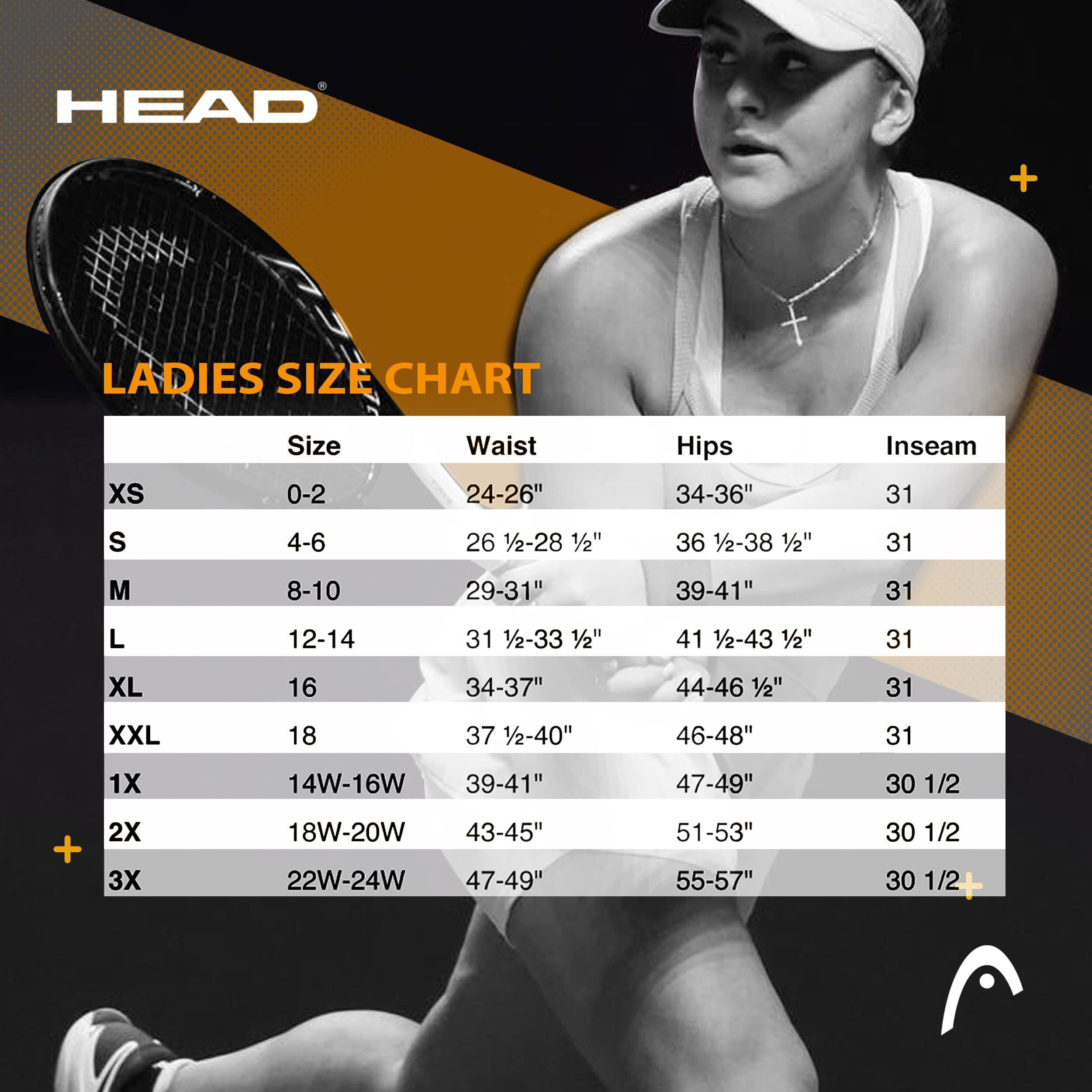 Head Women's Athletic Tennis Skort - Performance Training & Running Skirt - Black Spike Skort, X-Large