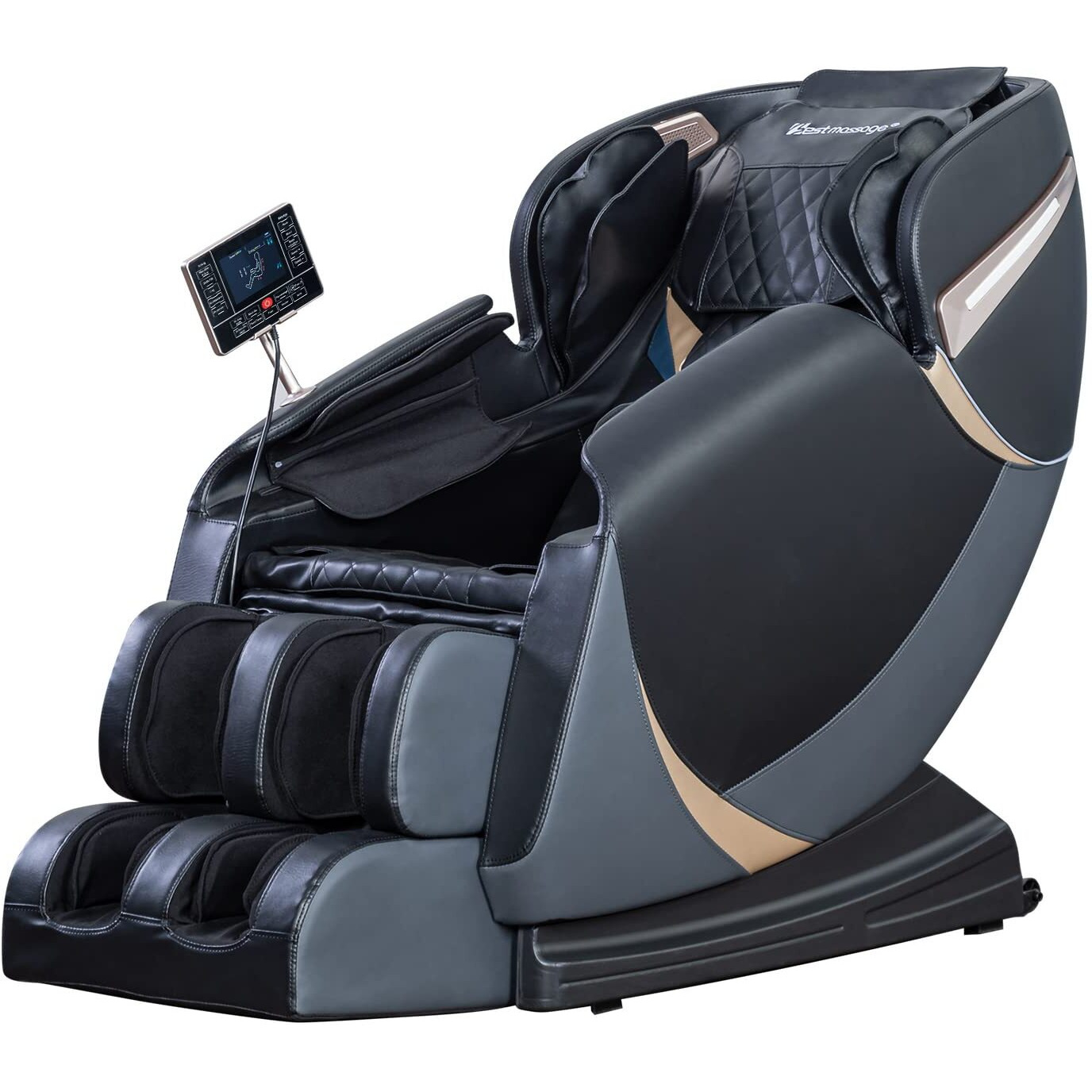 Payleehere Full Body Shiatsu Massage Chair With Gravity, Air Massage System, Wormwood Therapy, And Bluetooth Speaker, Black