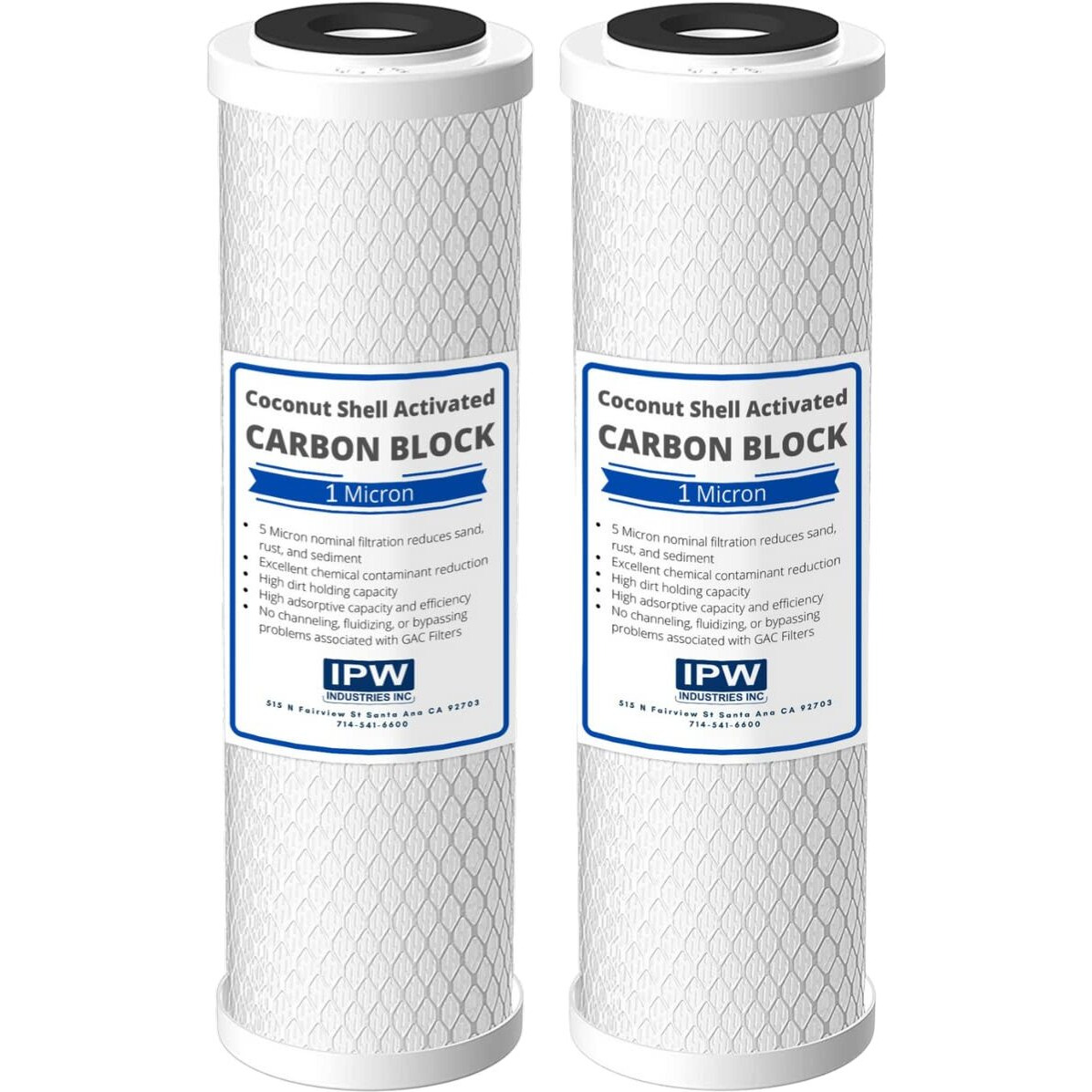 Ipw Industries Inc. | 2-Pack Whkf-Db2 And Db1 Carbon Block Filter Cartridges For Undersink Water Filter/Whole House Water Filter And Home Improvement