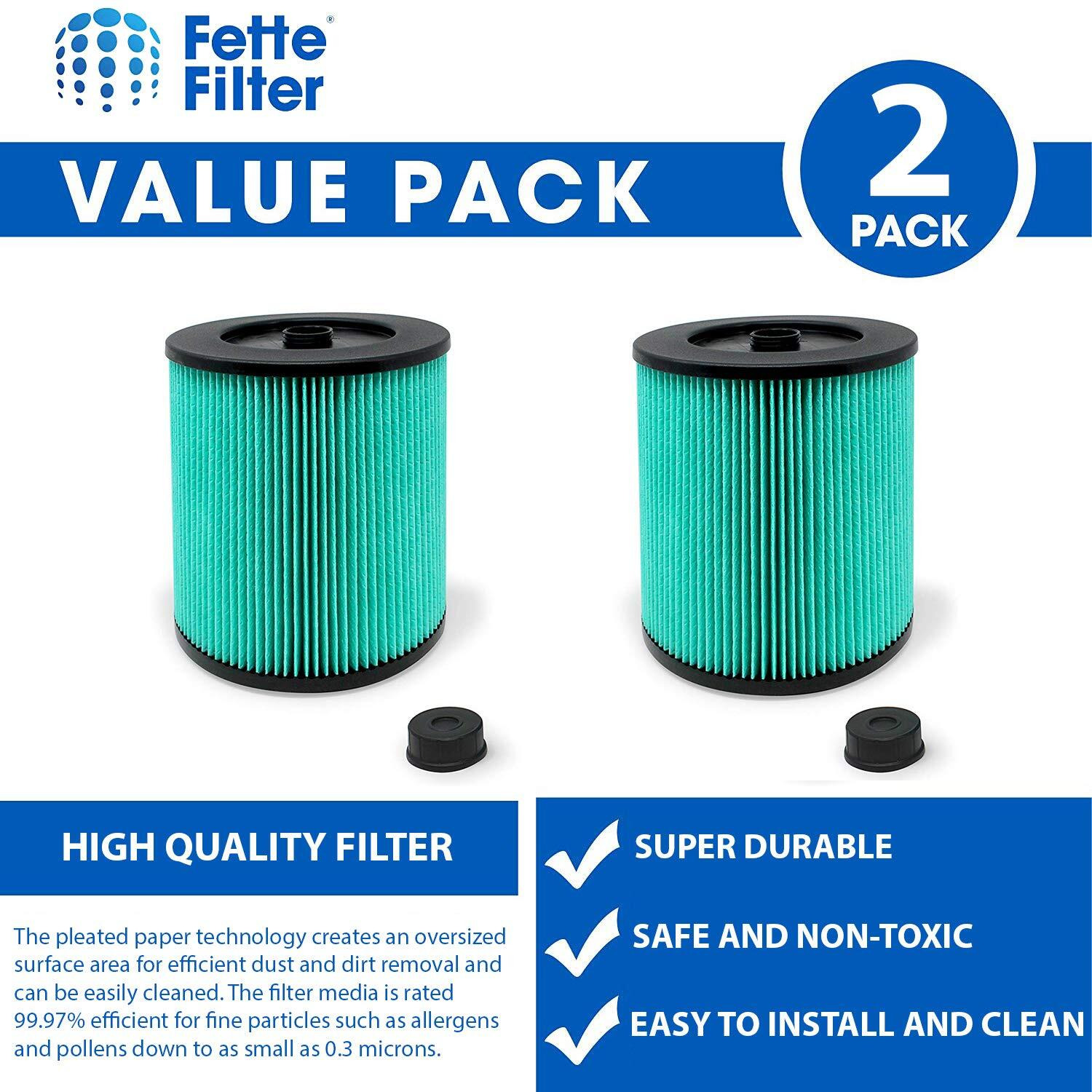 17912 & 9-17912 Hepa Replacement Filter Compatible Craftsman High Efficiency Particle Hepa Filter For Shop Vacuums 5 Gal Plus Part  17912 & 9-17912 Pack Of 2 Includes Filter & Locking Nut