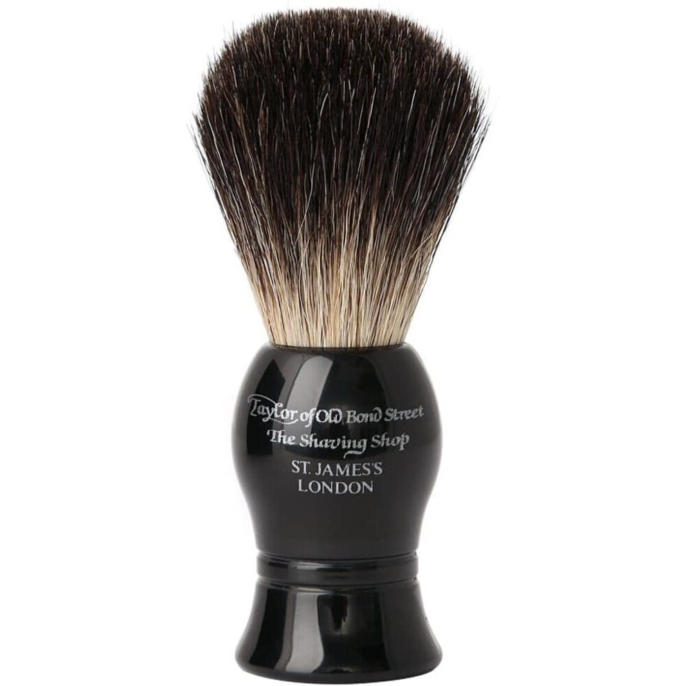 Taylor Of Old Bond Street Black Pure Badger Shaving Brush And Jermyn St. Shaving Cream Bowl 150G Gift Set 2 Pc Shave Set