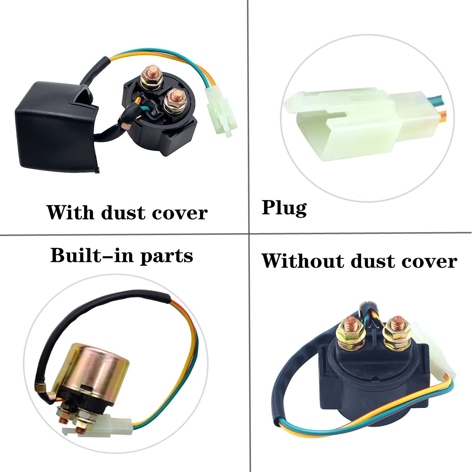 Ahl Starter Solenoid Relay For 4-Stroke Gy6 Engine 50Cc 70Cc 90Cc 100Cc 150Cc 200Cc 250Cc Atv Dirt Bikes Scooters Go Kart Dne Buggys Quad 4 Wheelers Pit Bike Moped Roketa Ssr Taotao Sunl Coolster
